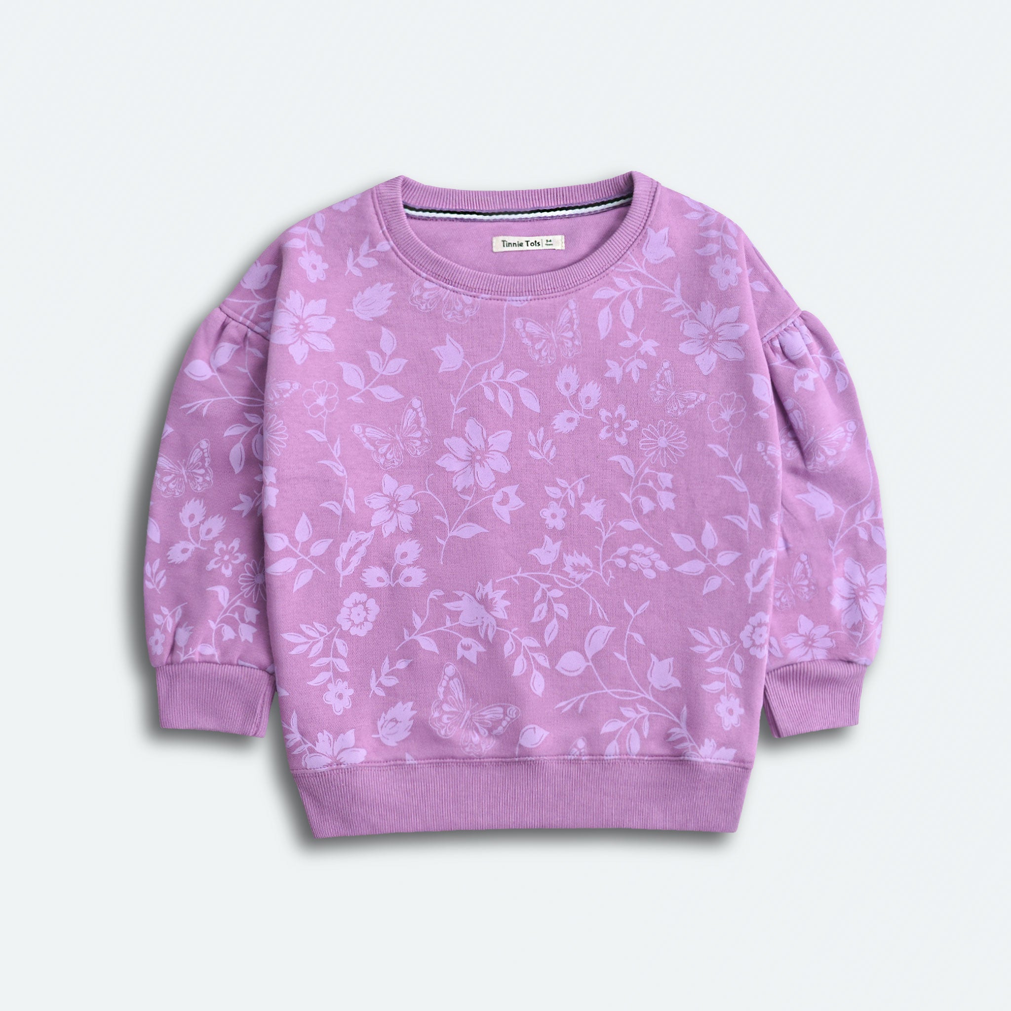 Drop Shoulder Floral Sweatshirt