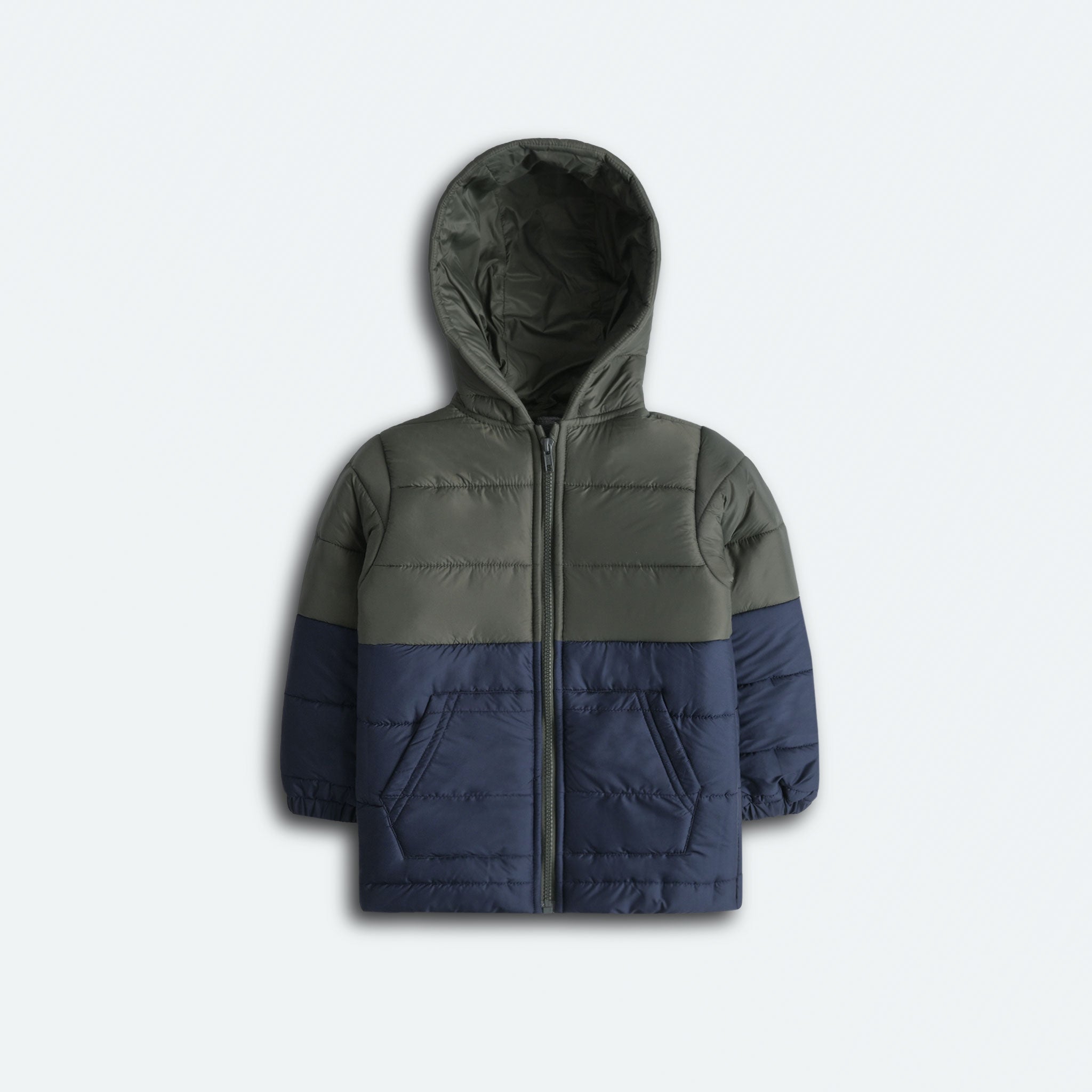 Navy & Green Puffer Jacket