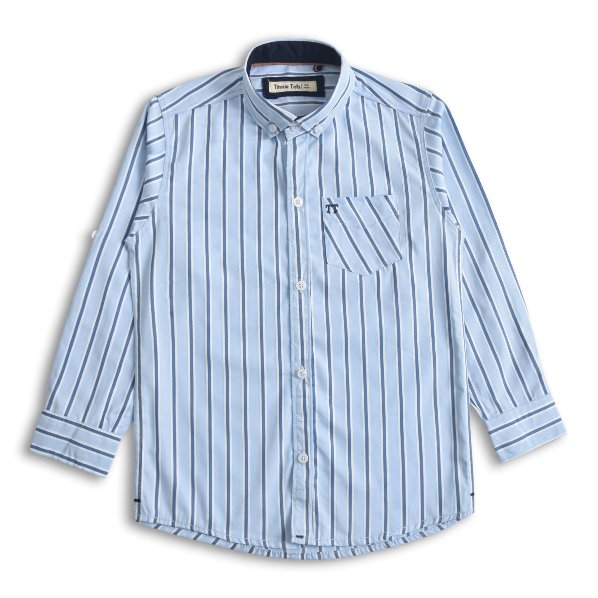 Sky Blue Striped Casual Shirt
