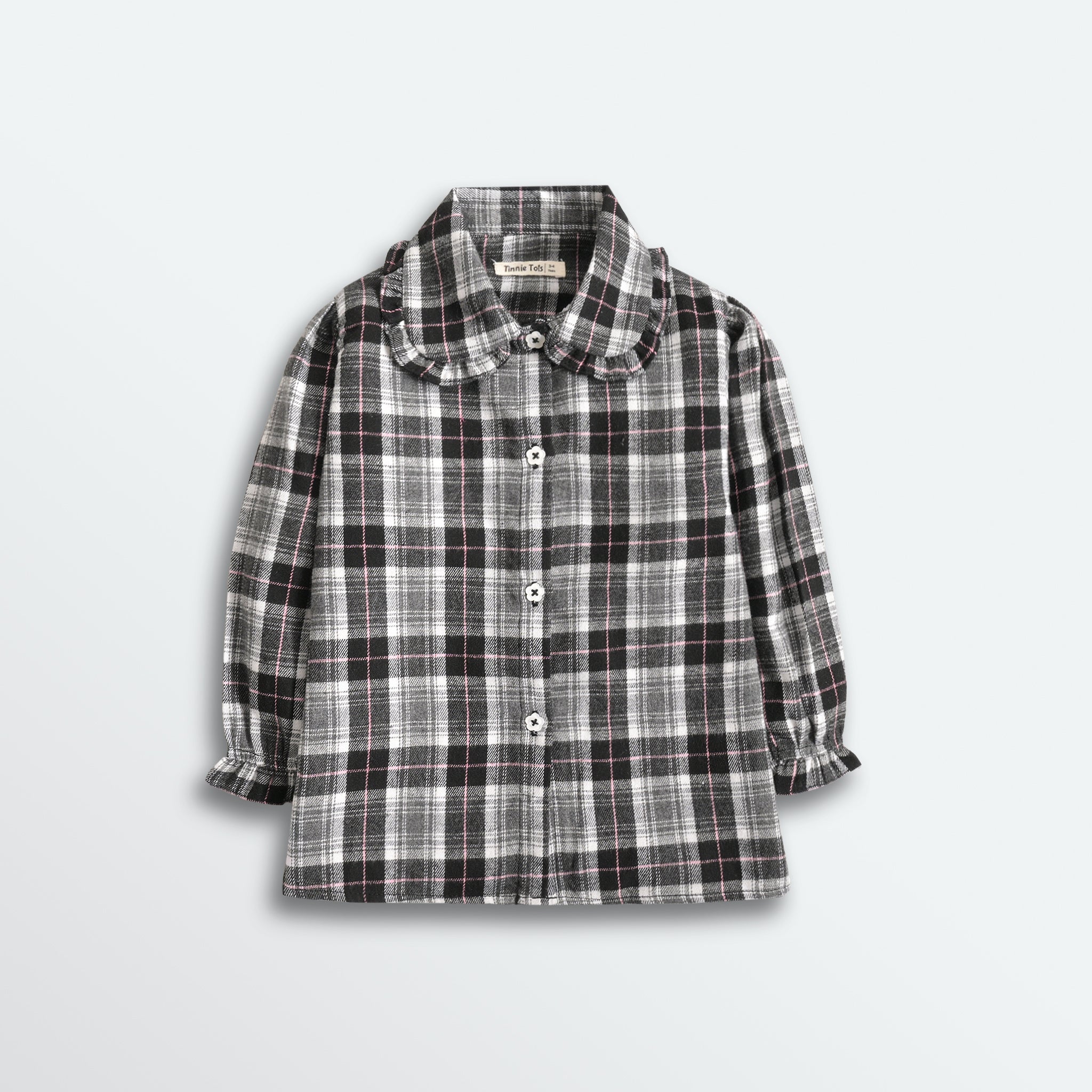 Black Checkered Flannel Top
