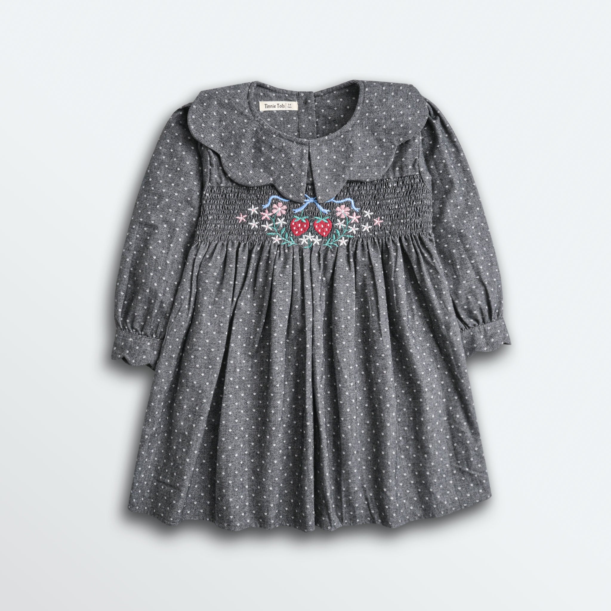 London Embroidered Smocking Dress