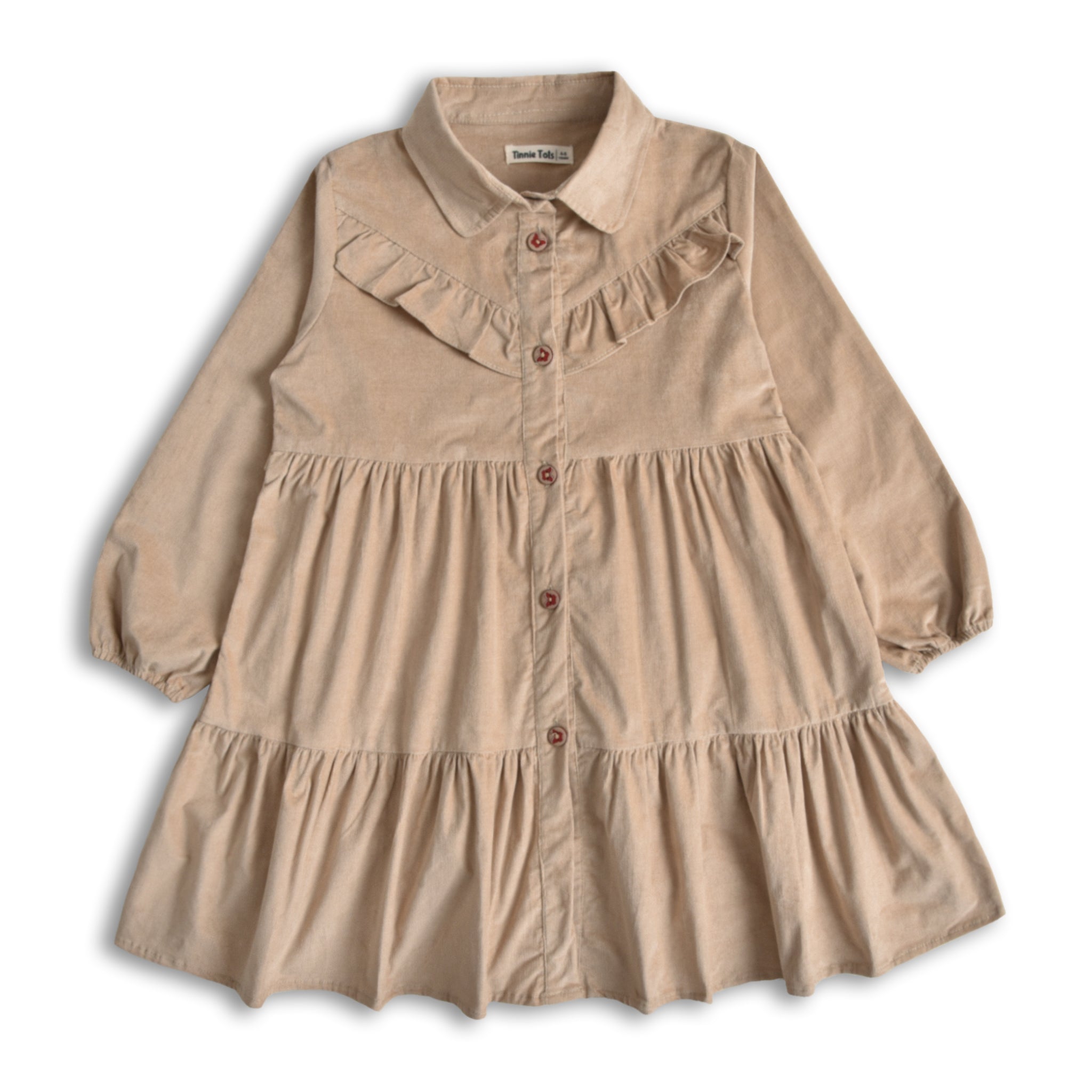 Beige Frilled Dress