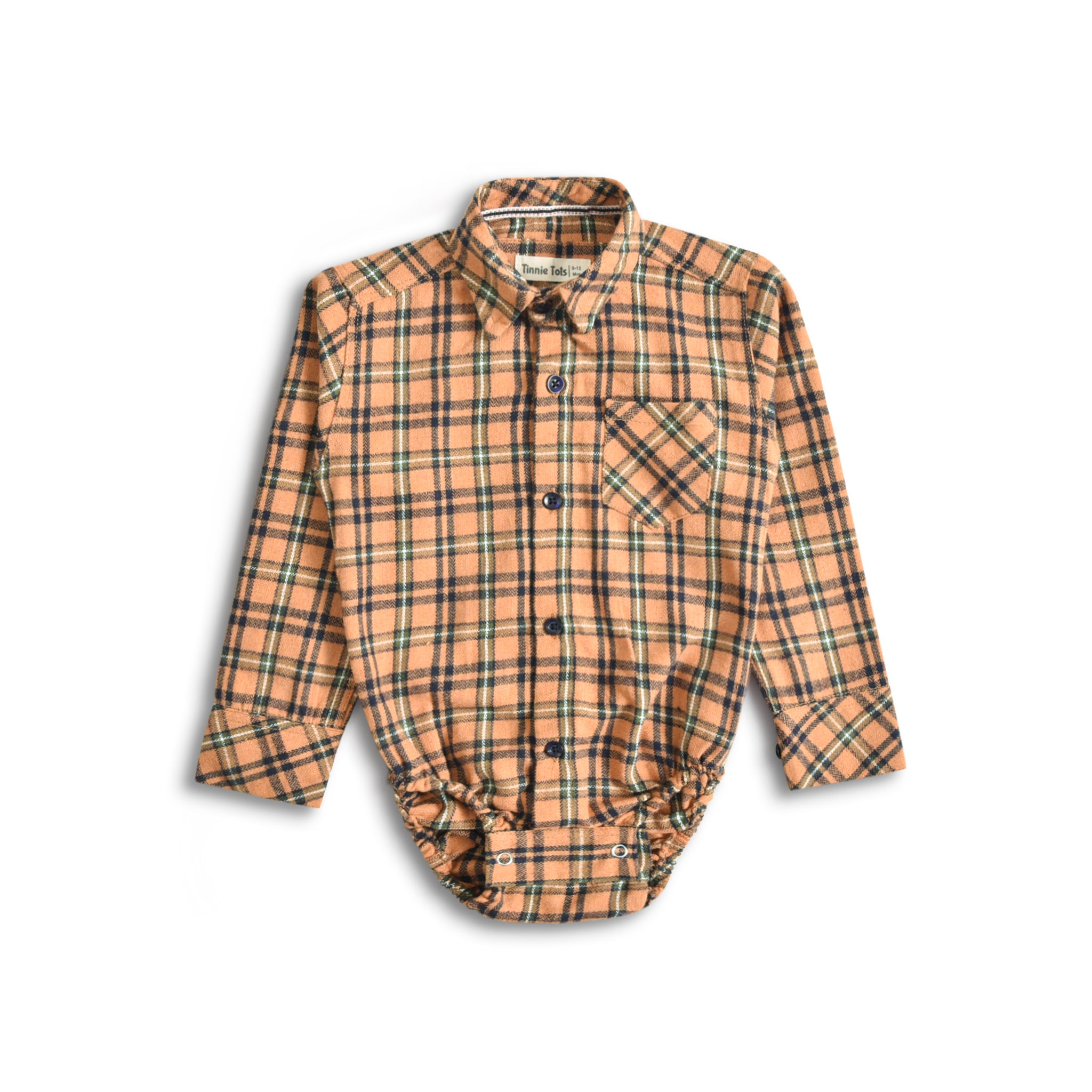 Checkered Flannel Romper Shirt