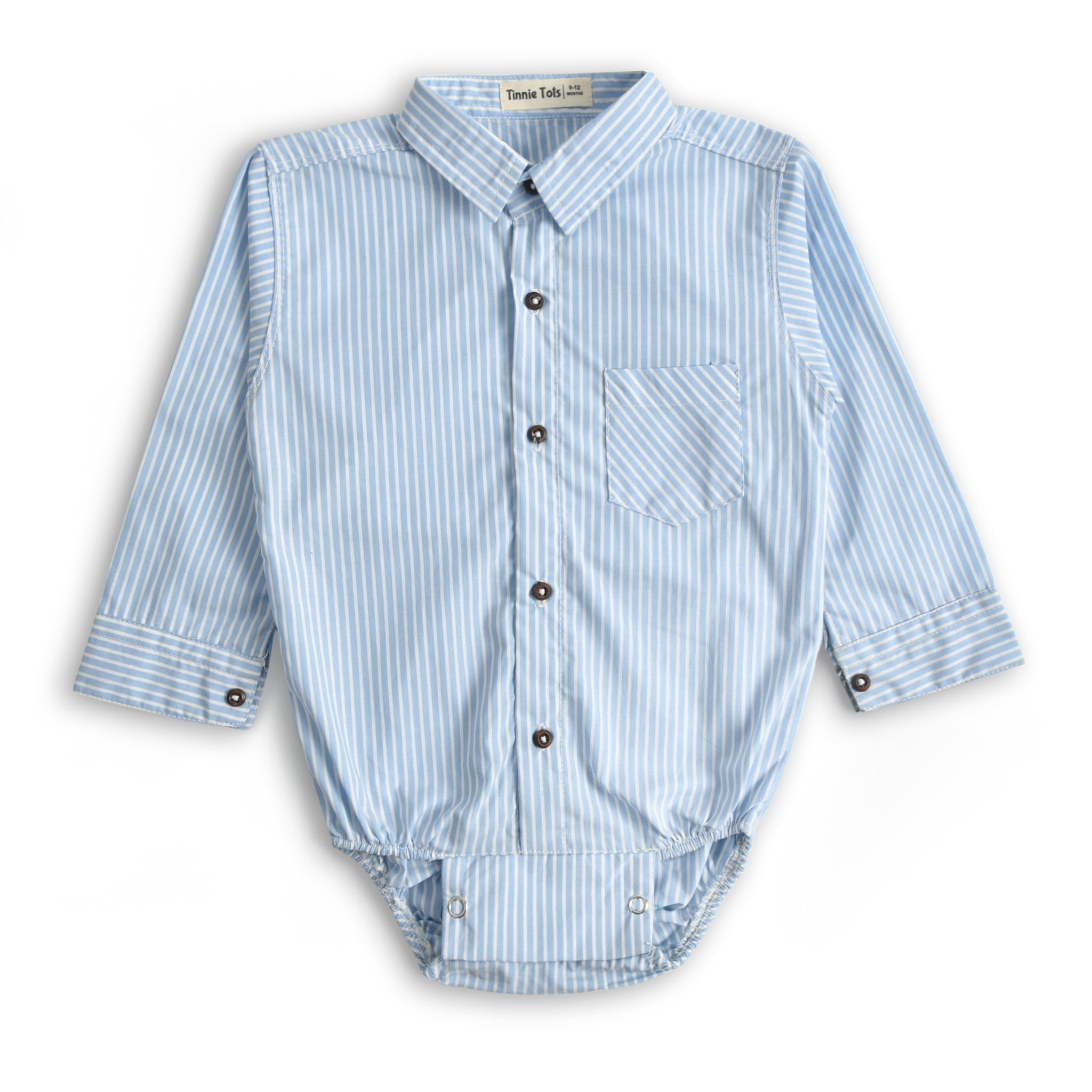 Blue Striped Romper Shirt