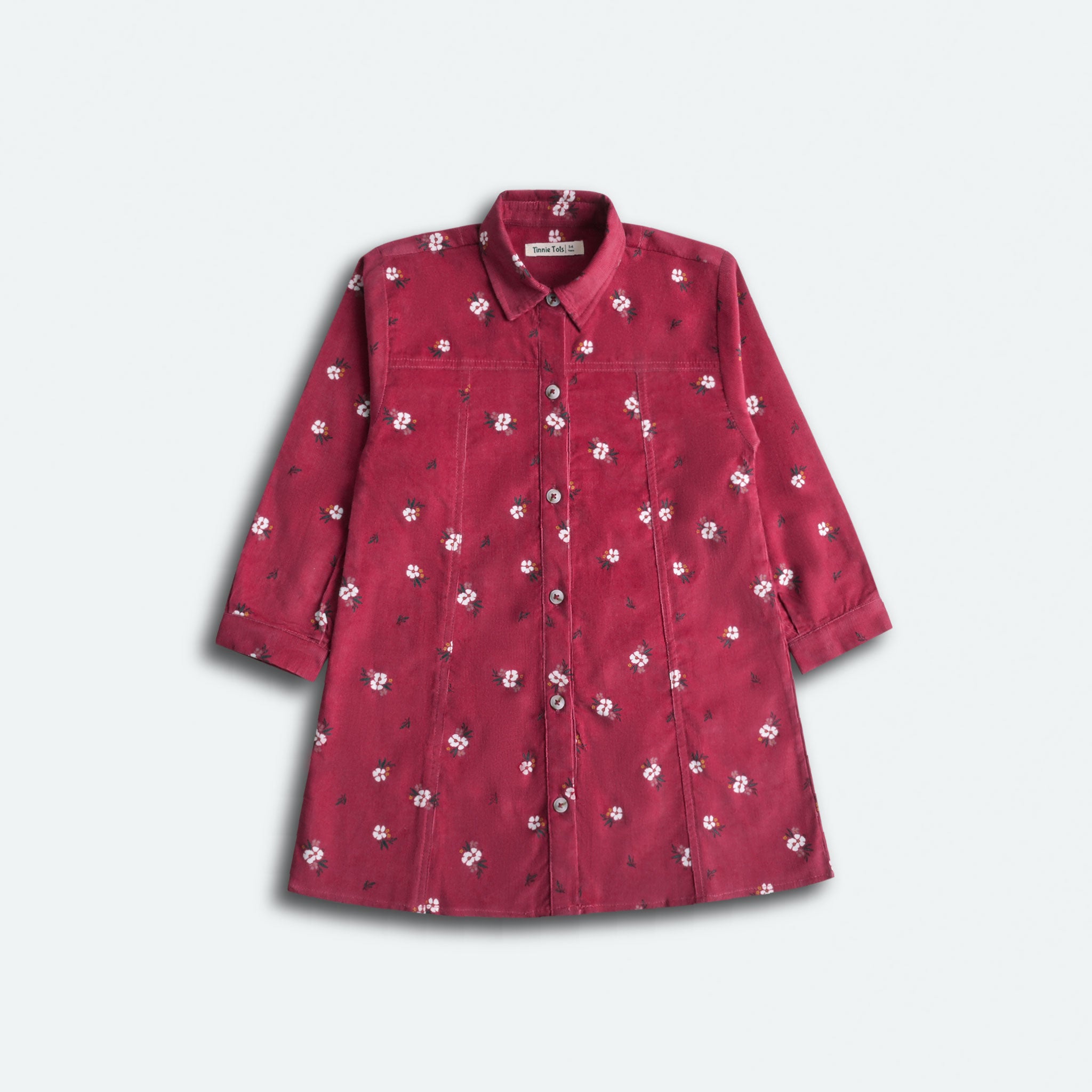 Floral Scarlet Corduroy Dress