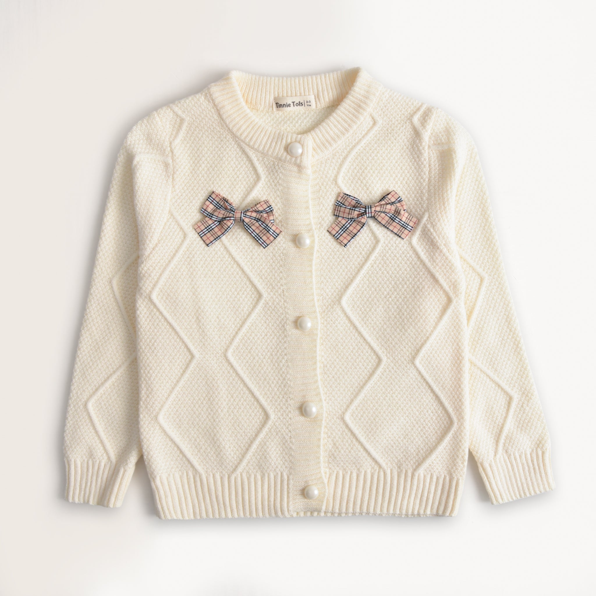 Bow Off-White Cardigan