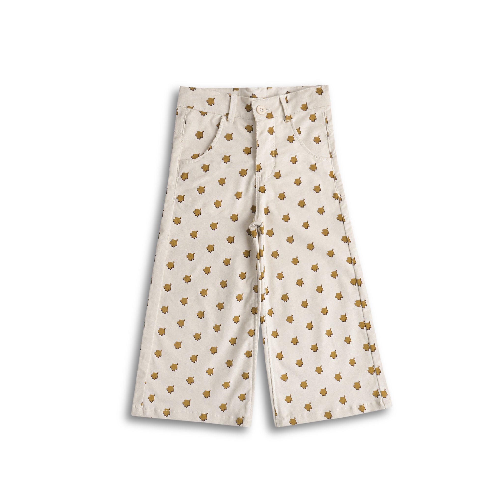 Ivory Corduroy Wide Leg Pants