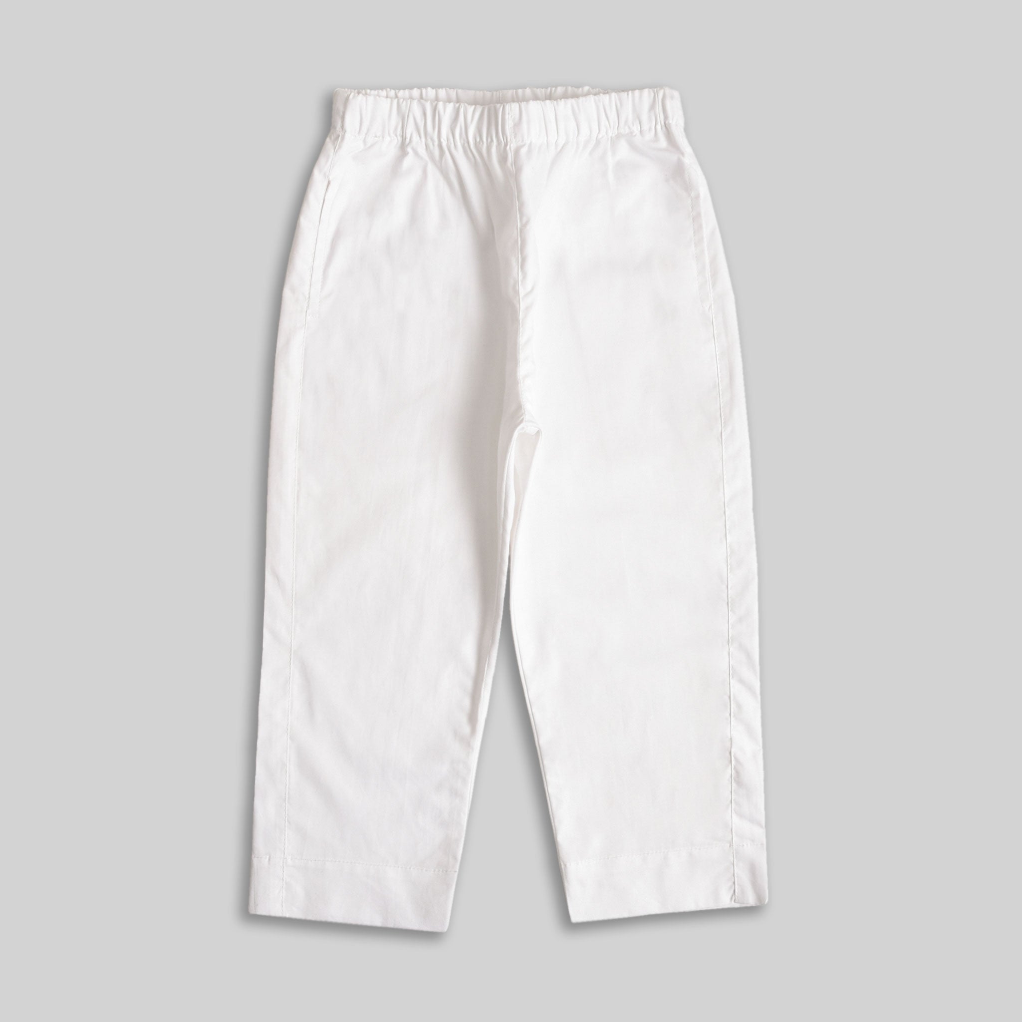 Pearl White Cotton Trouser