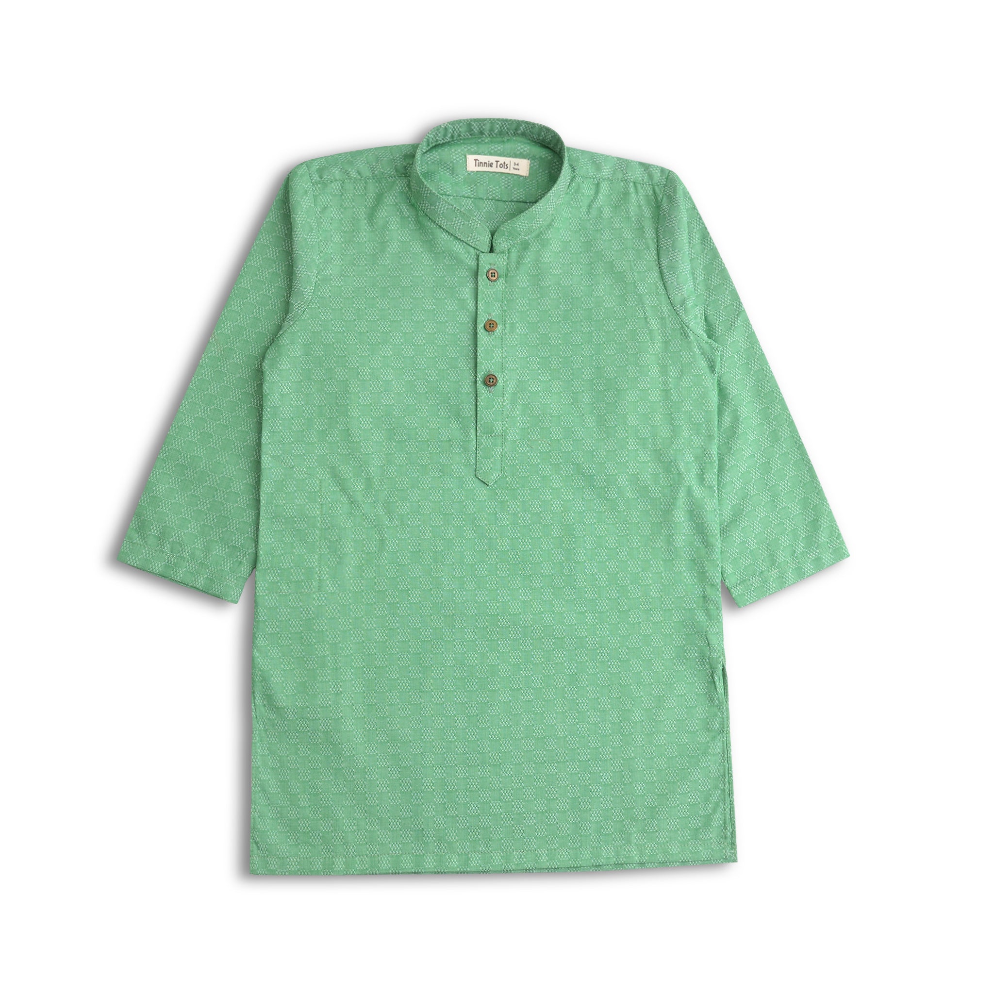 Green Cotton Dobby Kurta
