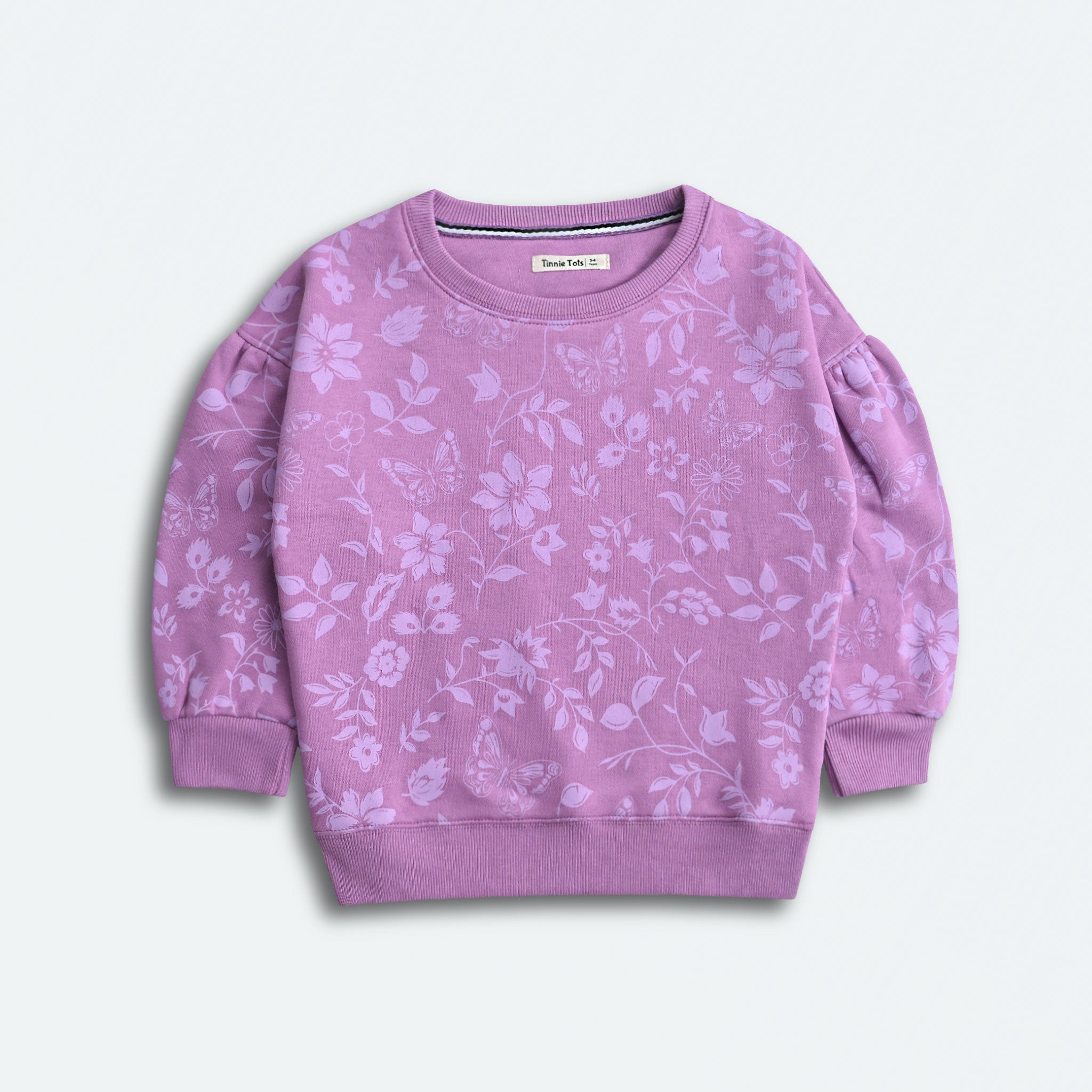 Drop Shoulder Floral Sweatshirt
