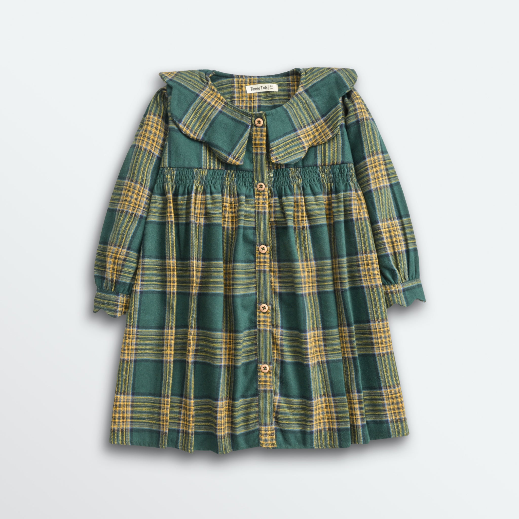 Checkered Statement Collar Dress