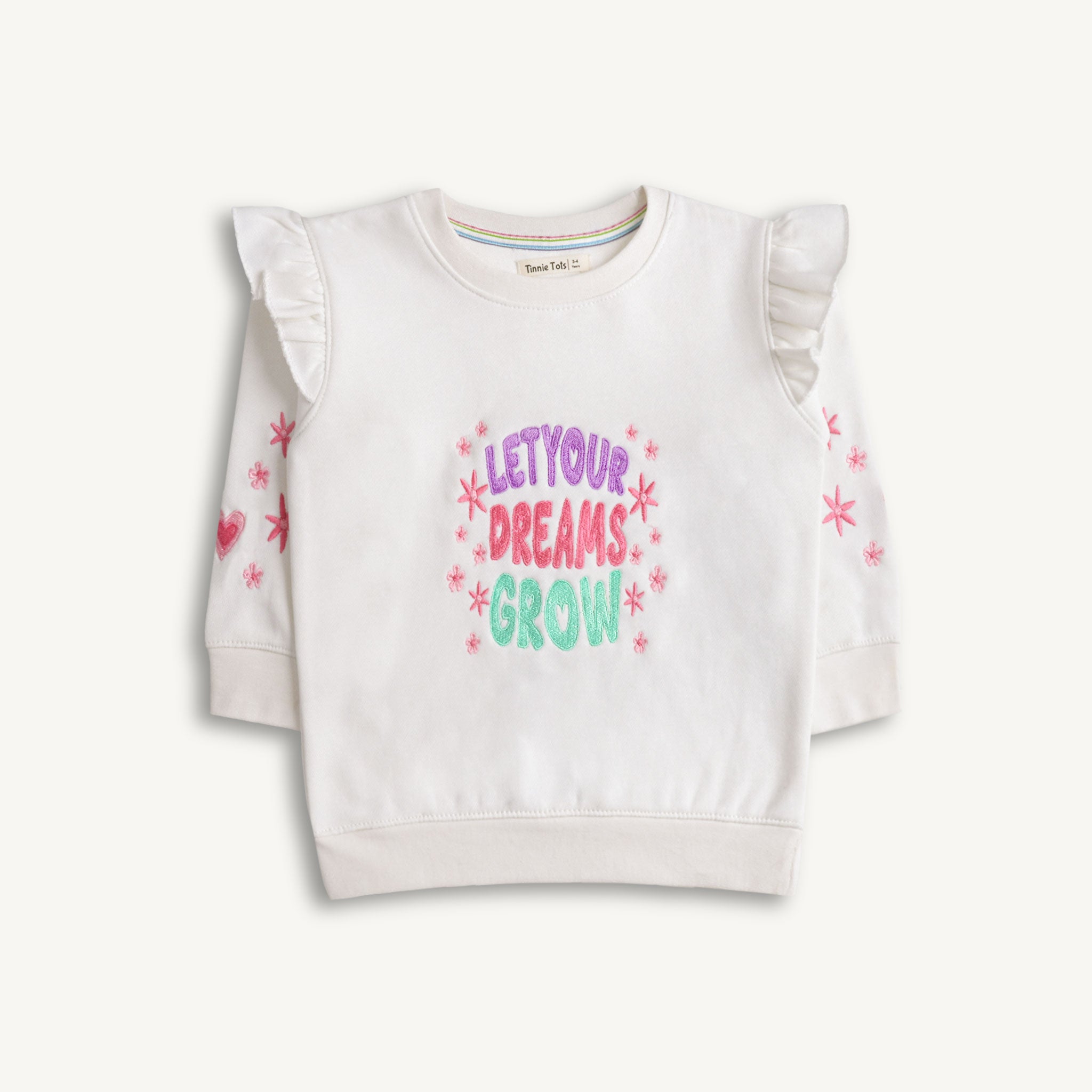 Embroidered Ruffle detail Sweatshirt