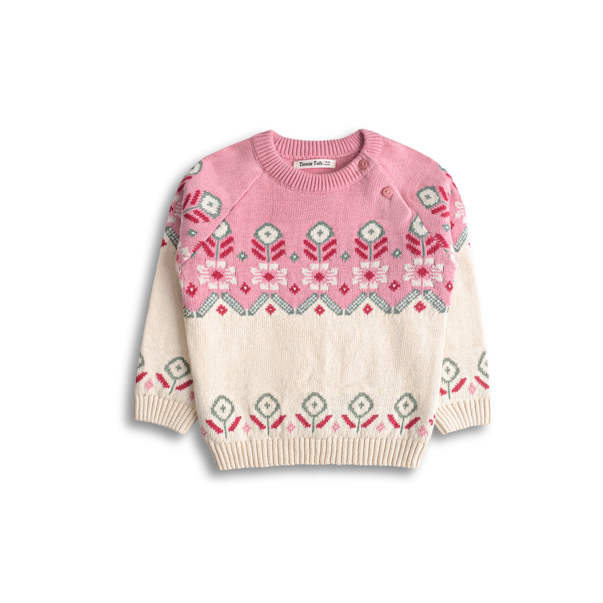 Floral Jacquard Knitted Sweater Set (2pc)