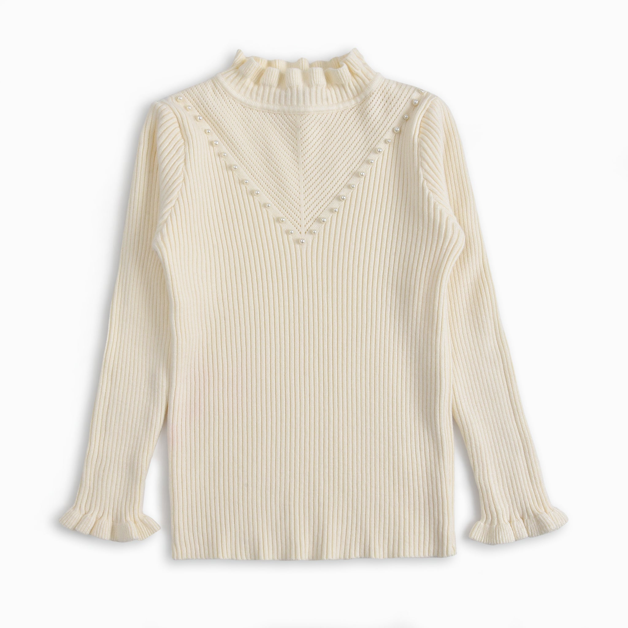 Off-White Mock Neck Sweater