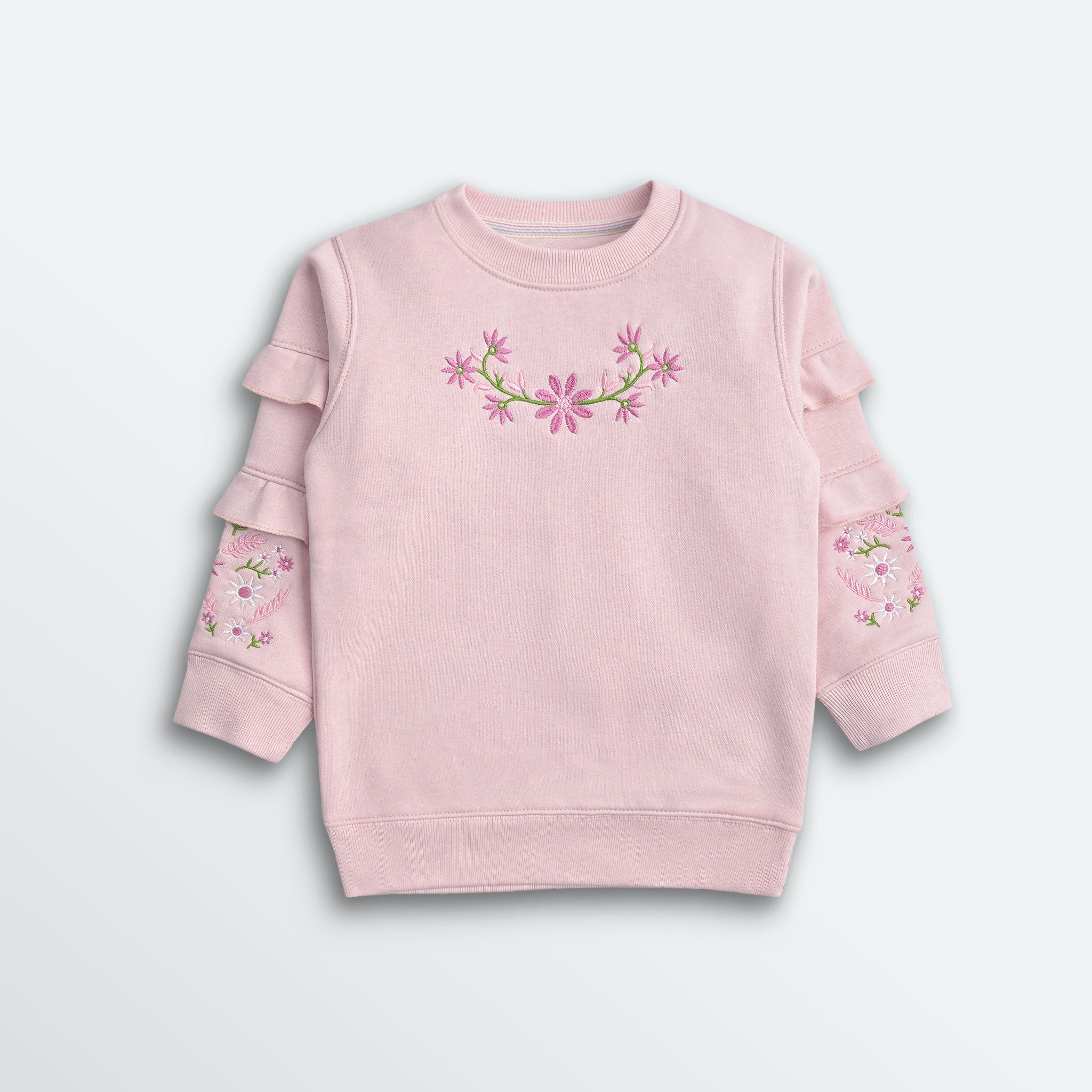 Pastel Pink Embroidered Sweatshirt