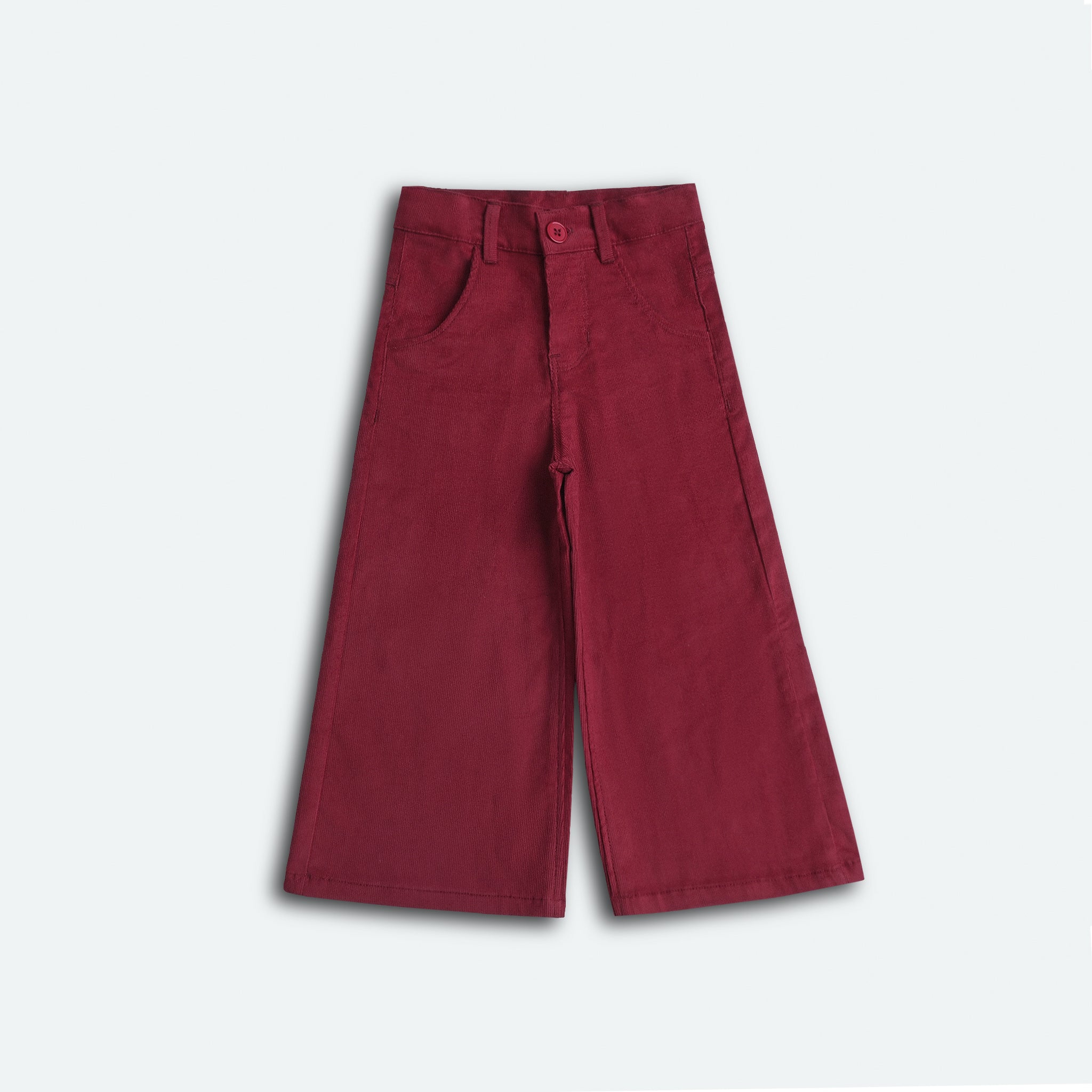 Burgundy Corduroy Flared Pants