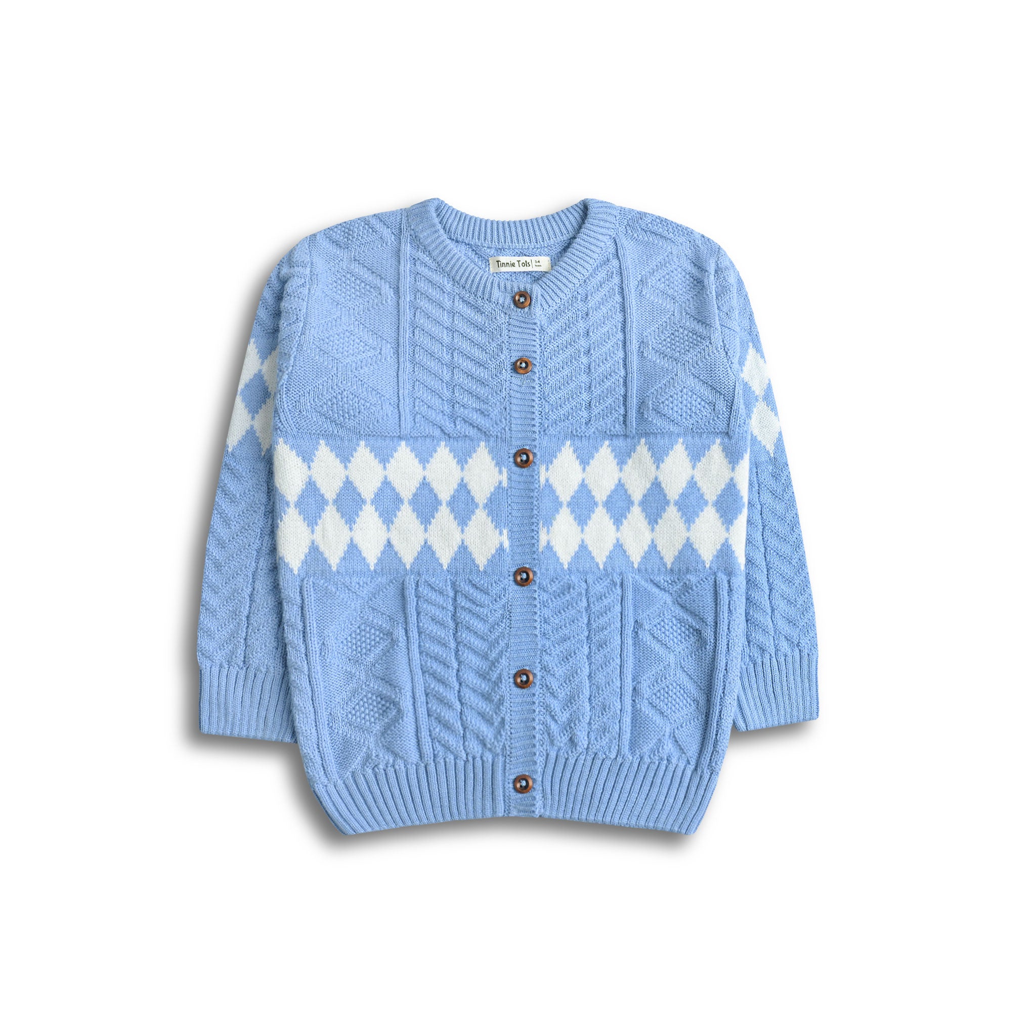 Sky Knitted Oxford Cardigan