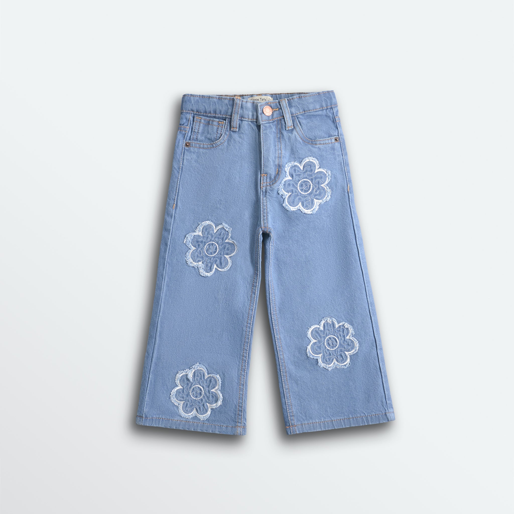 Floral Patchwork Wide Leg Jeans