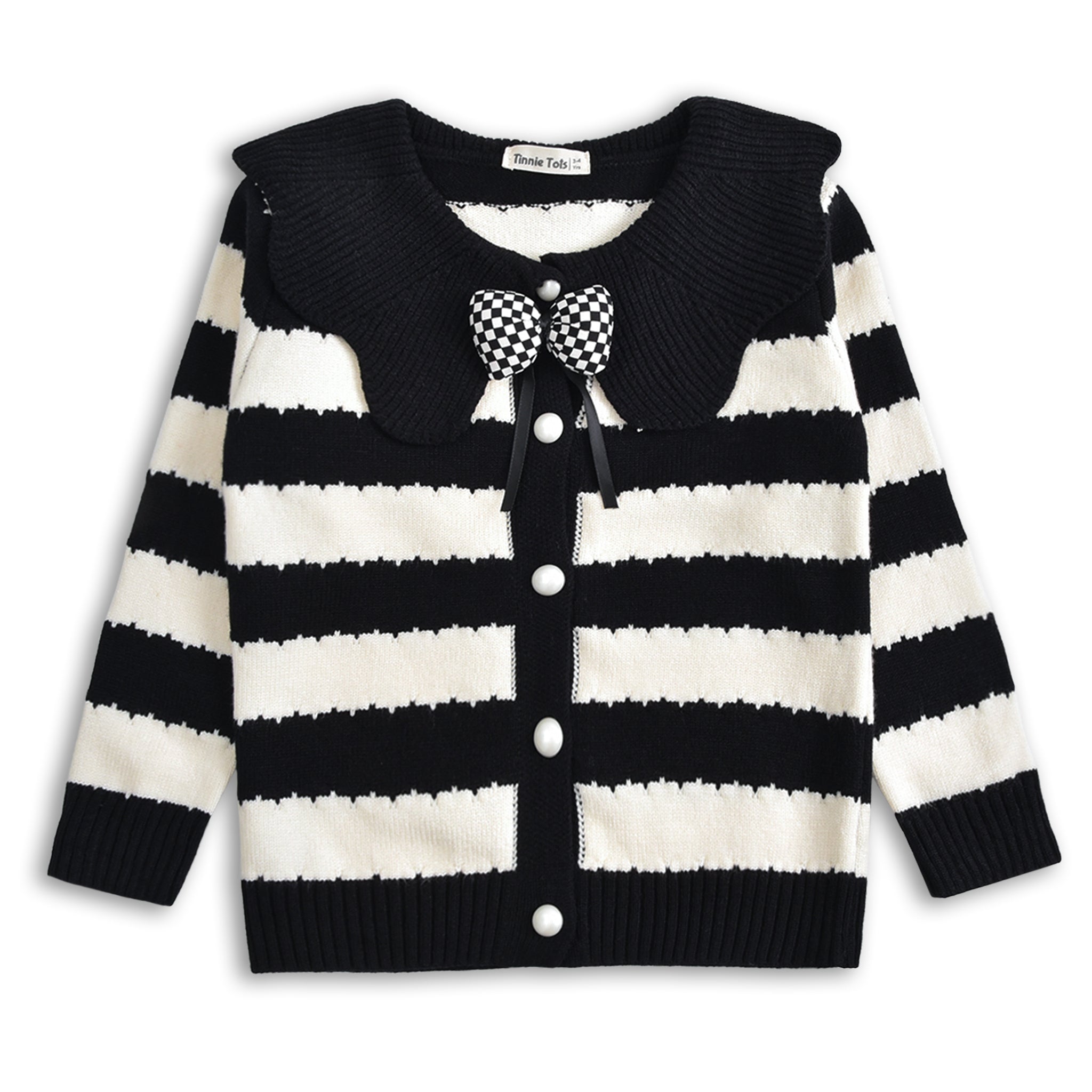 Black Striped Cardigan
