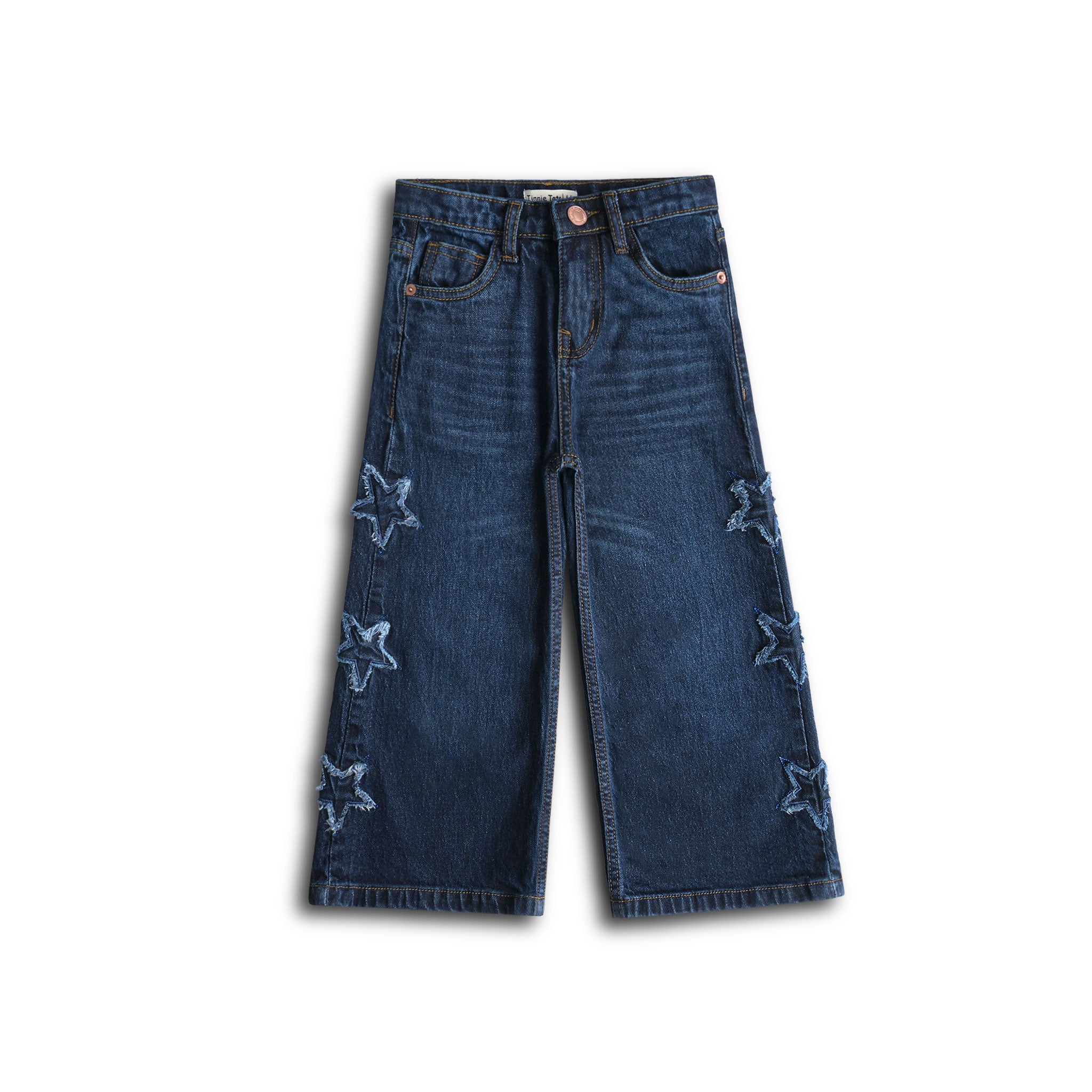 Star Patchwork Wide-leg Jeans