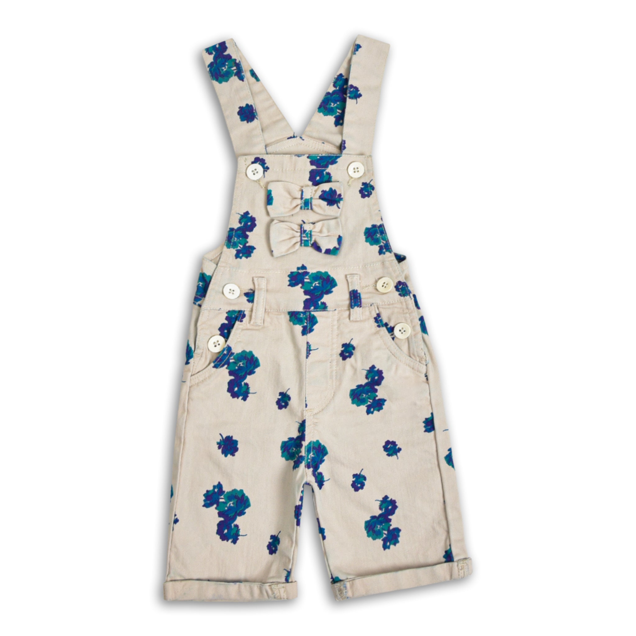 Off White & Blue Cotton Dungaree