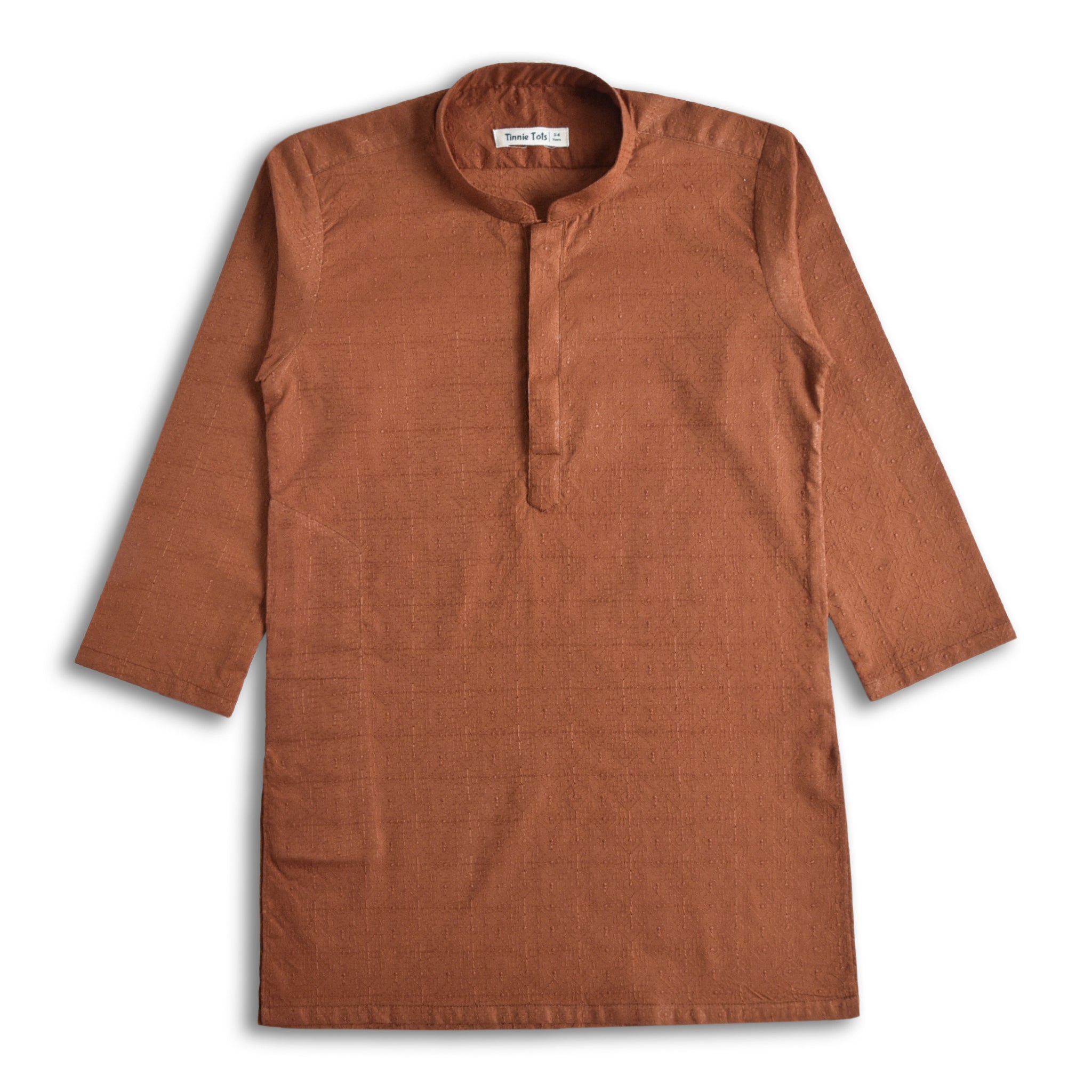 Rust Embroidered Kurta