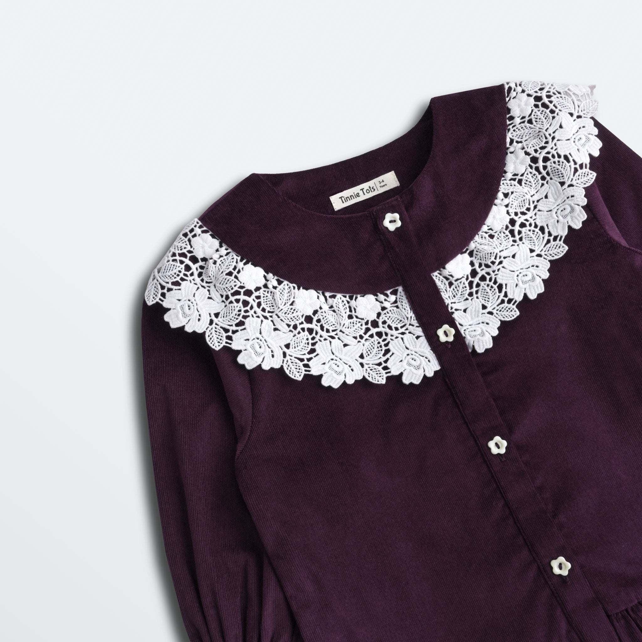 Floral Ruffle Corduroy Dress