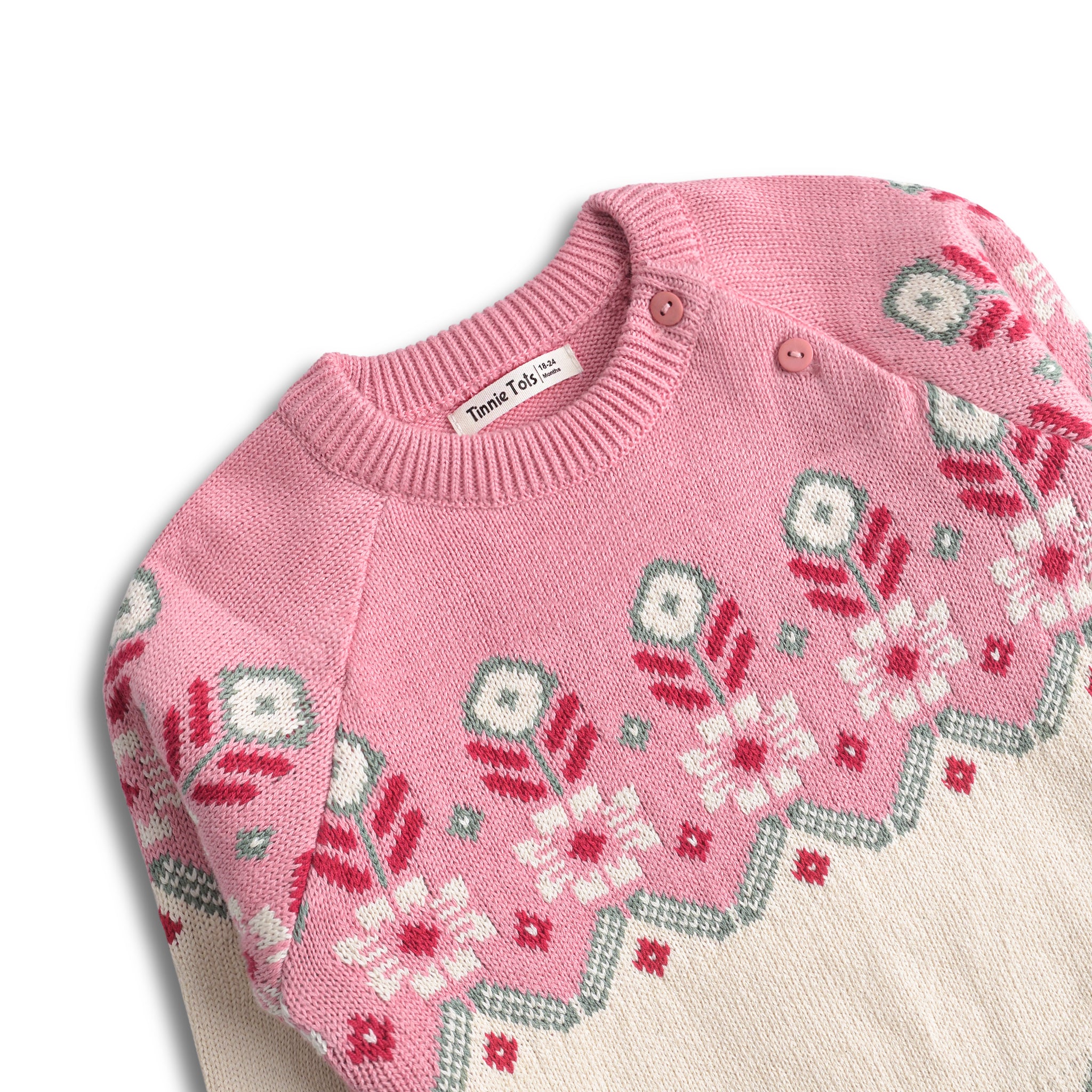 Floral Jacquard Knitted Sweater Set (2pc)