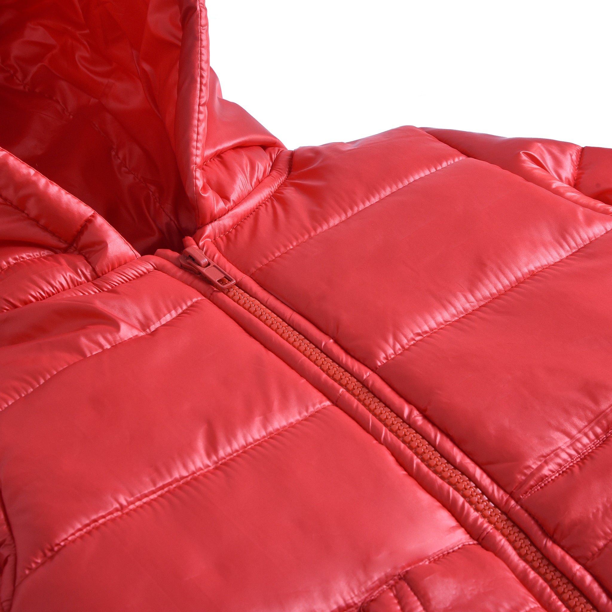 GLOSSY RED PUFFER JACKET