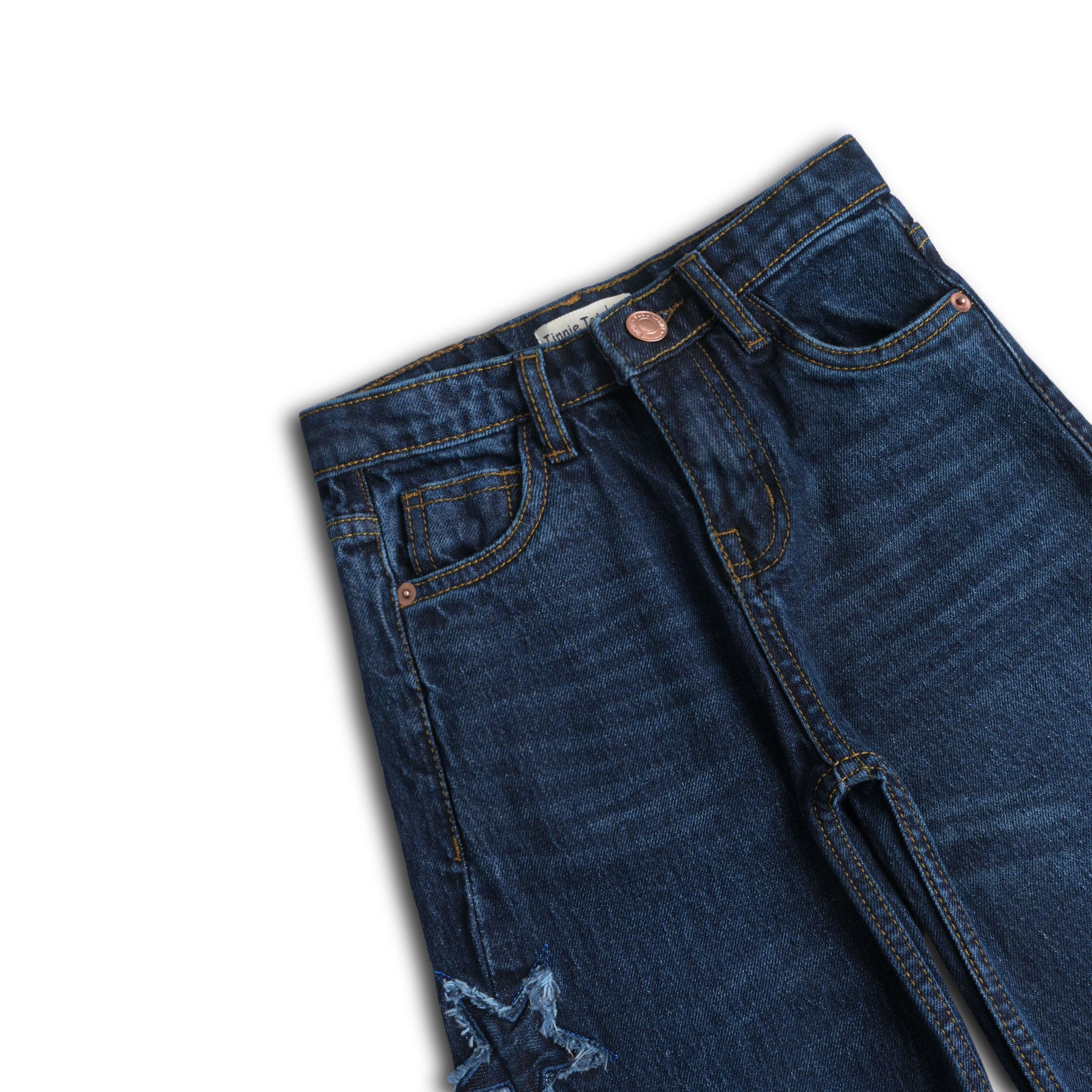 Star Patchwork Wide-leg Jeans