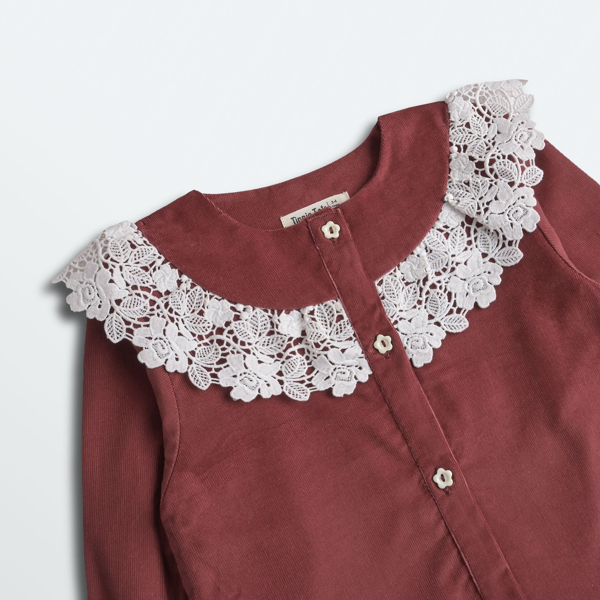 Floral Ruffle Corduroy Dress