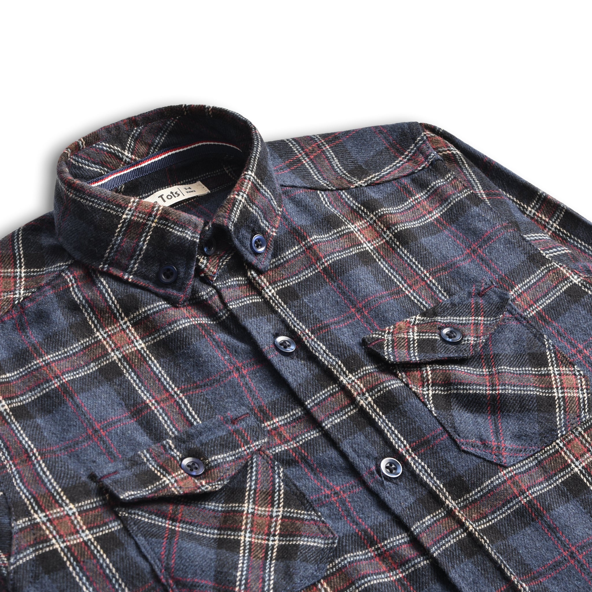 Navy Flannel Plaided Shirt