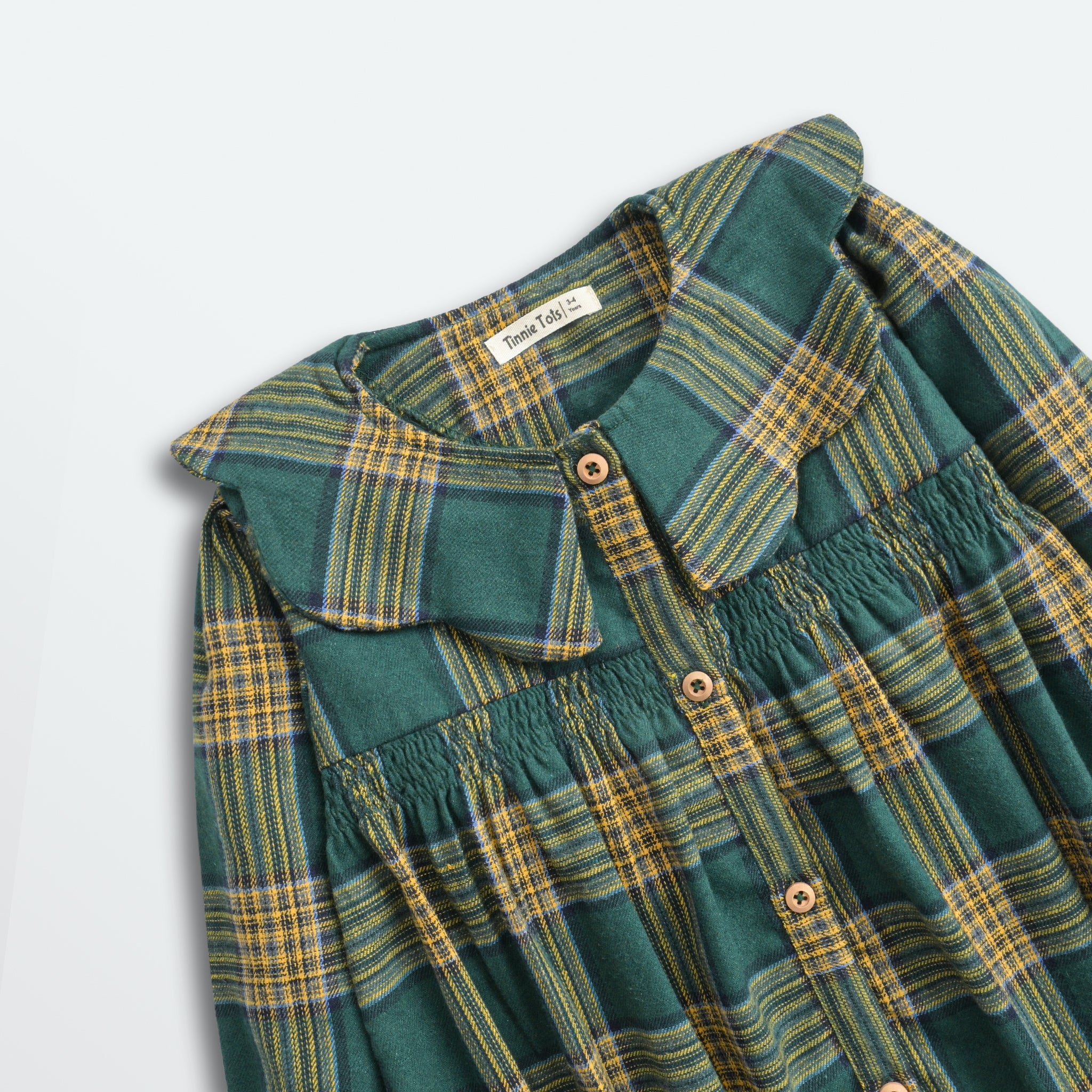 Checkered Statement Collar Dress