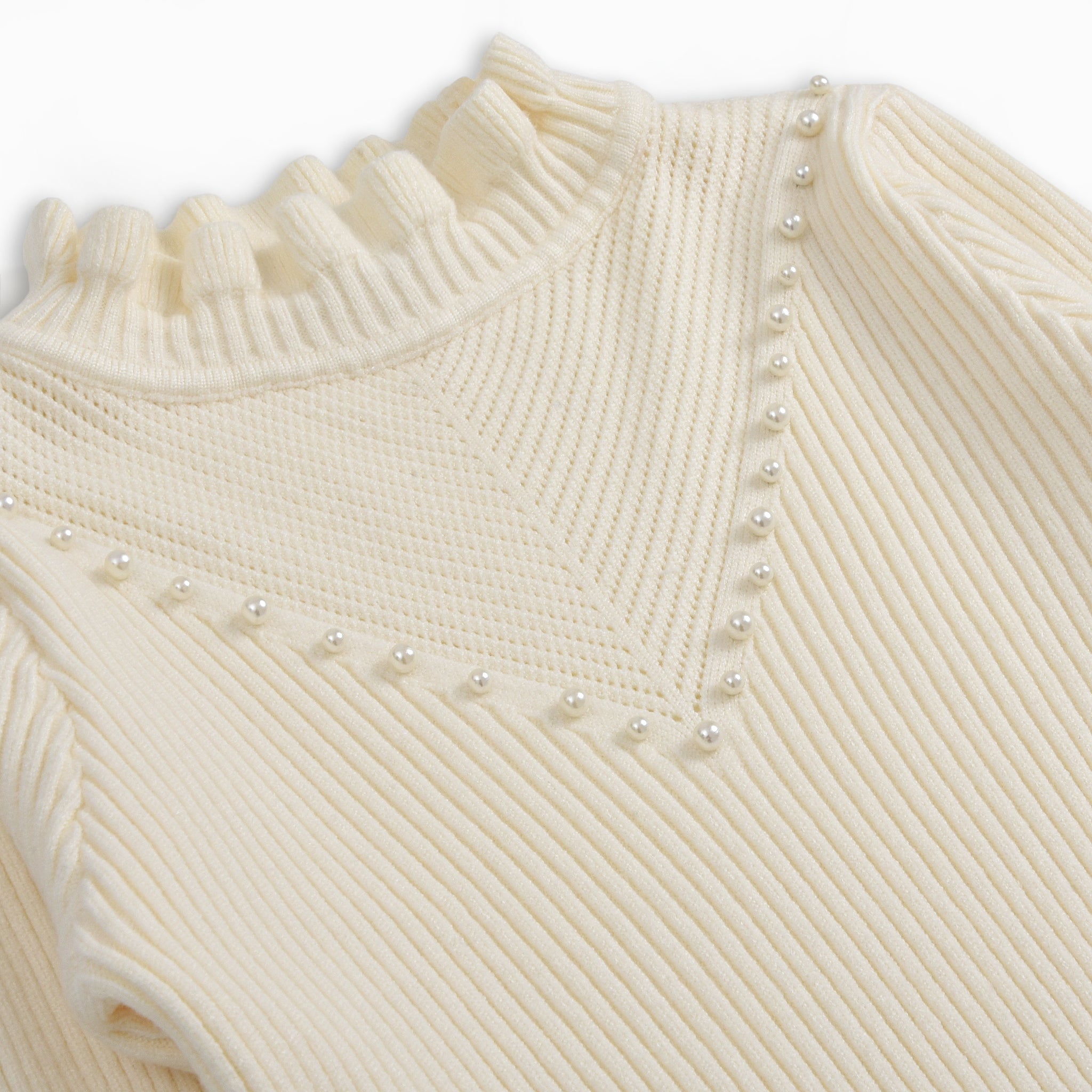 Off-White Mock Neck Sweater