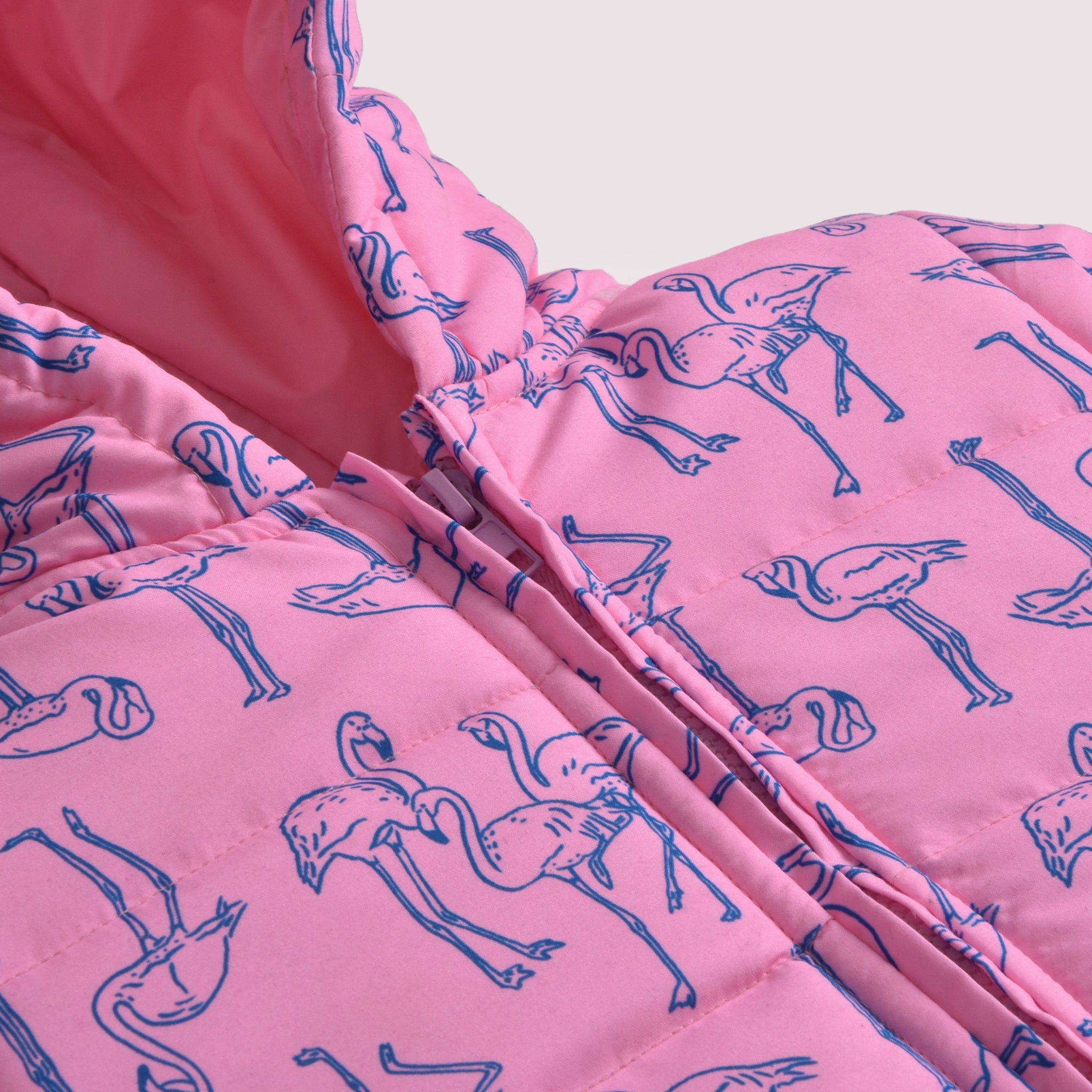 Pink Flamingos Puffer Jacket