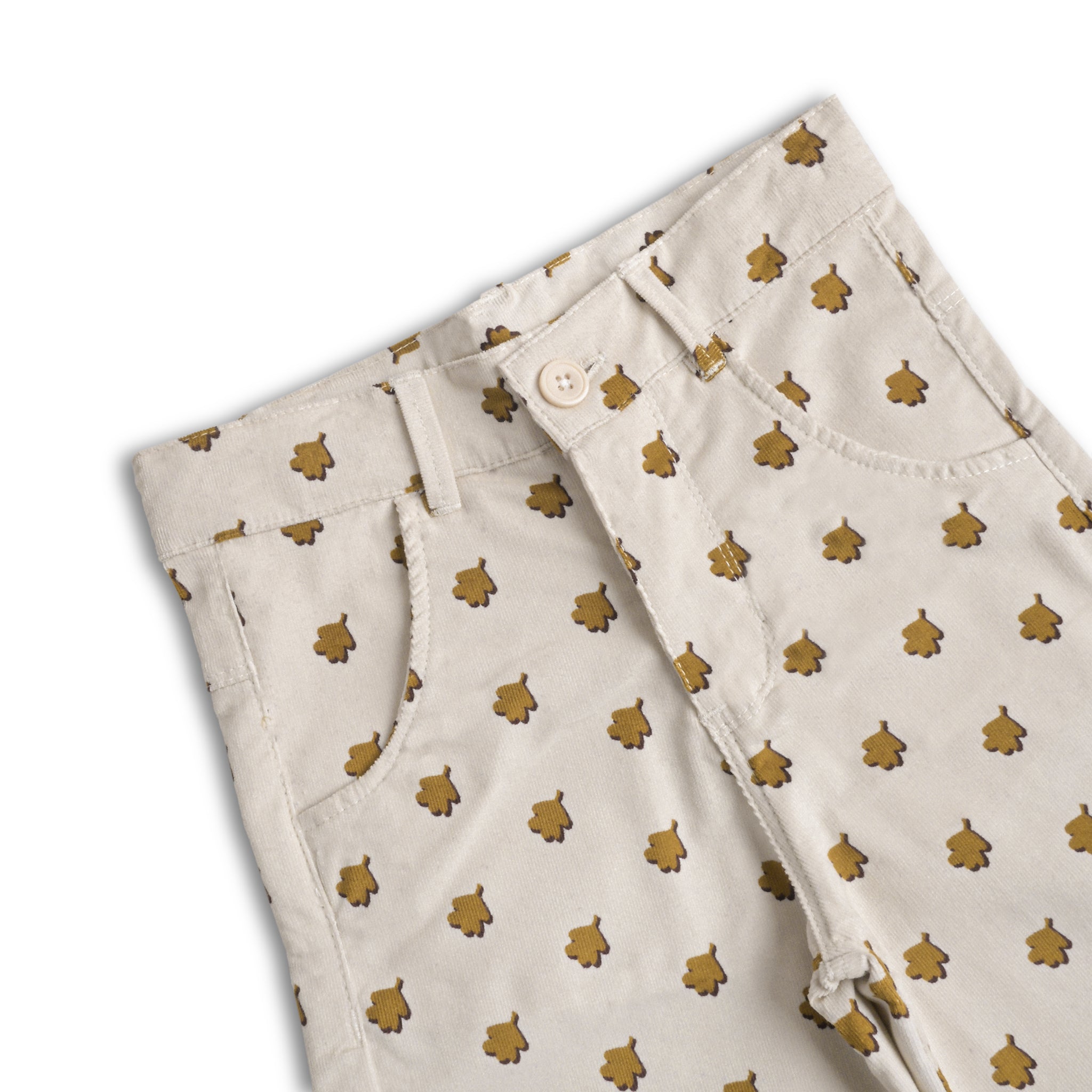 Ivory Corduroy Wide Leg Pants