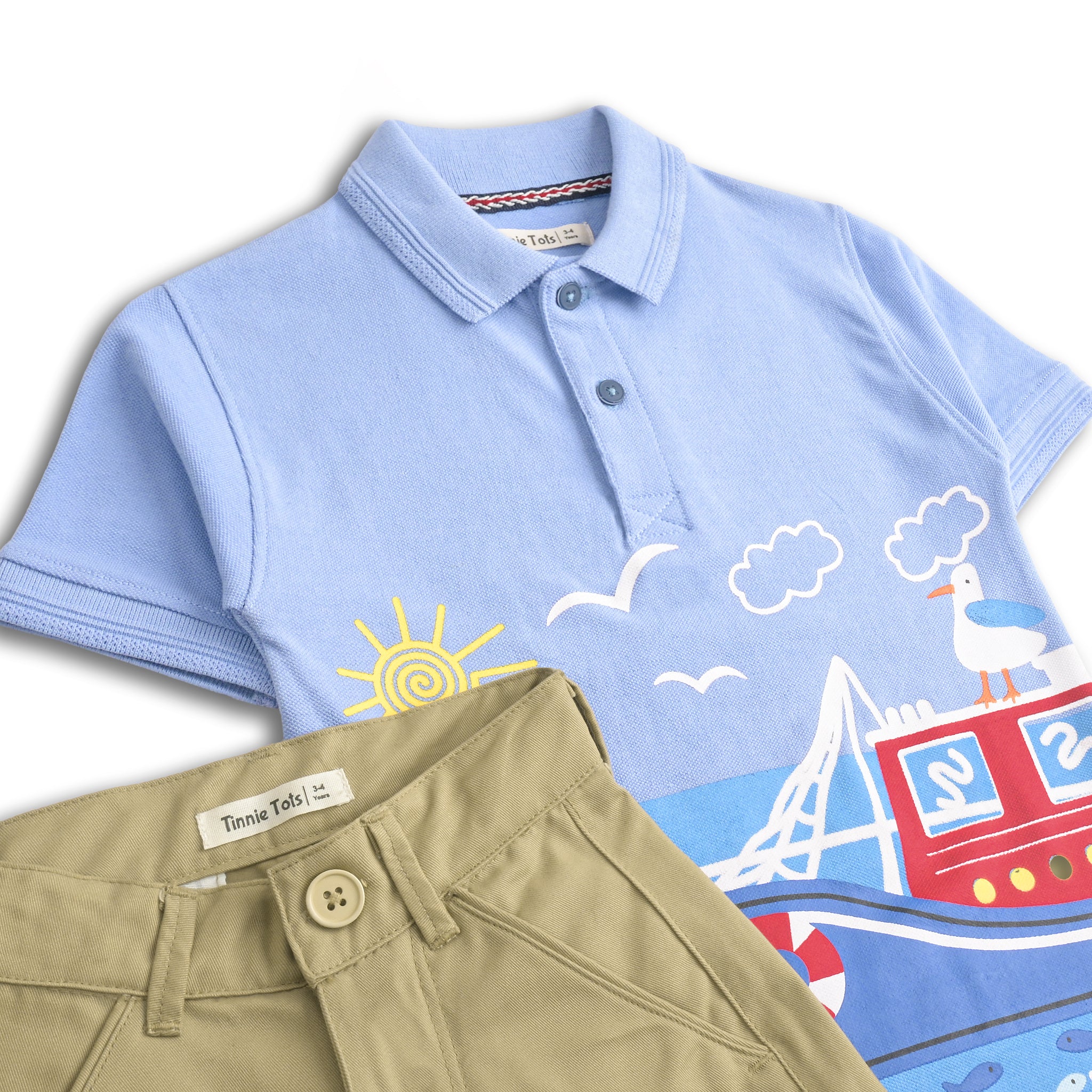 Ocean Vibes Polo 2Pc Set