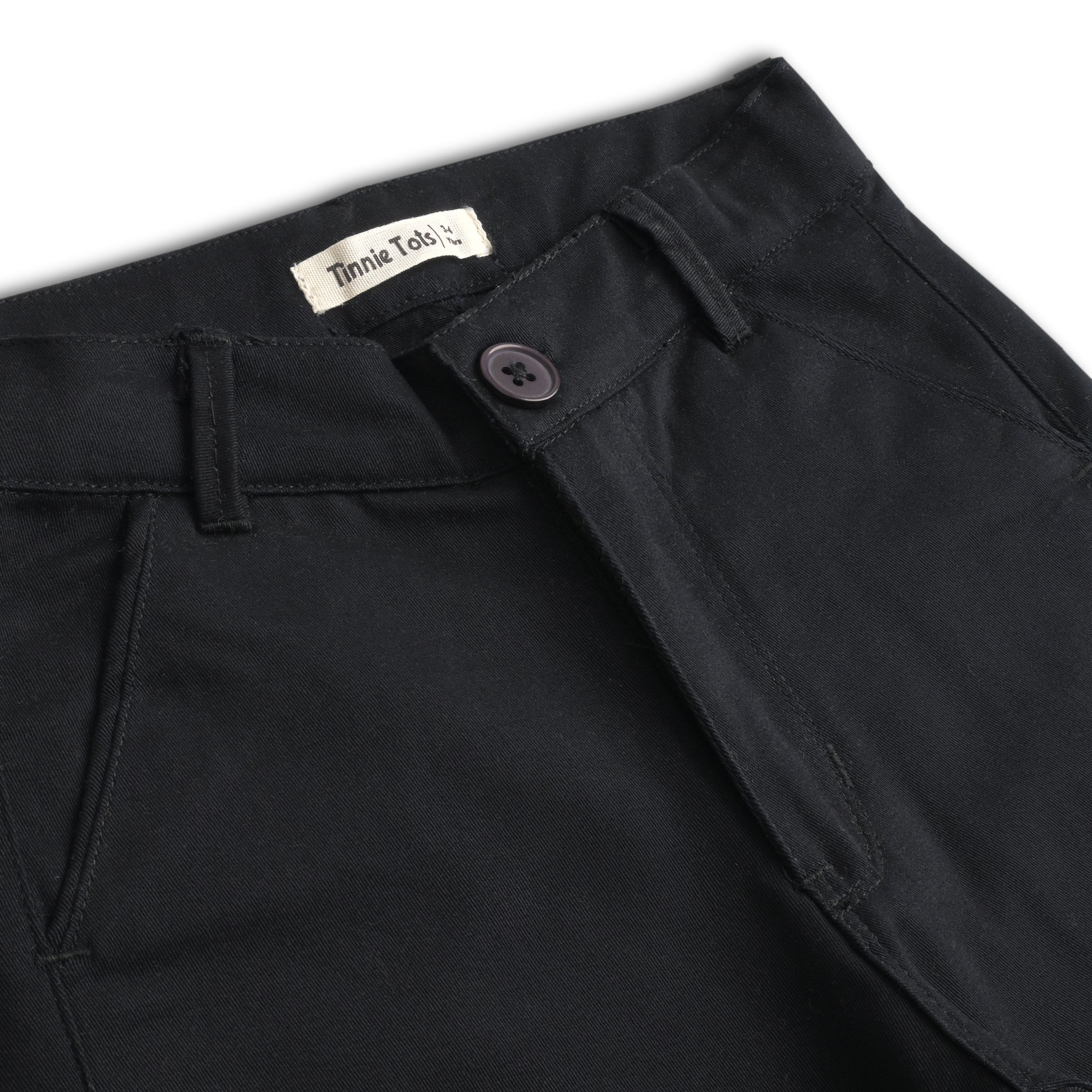 Jet Black Cotton Shorts