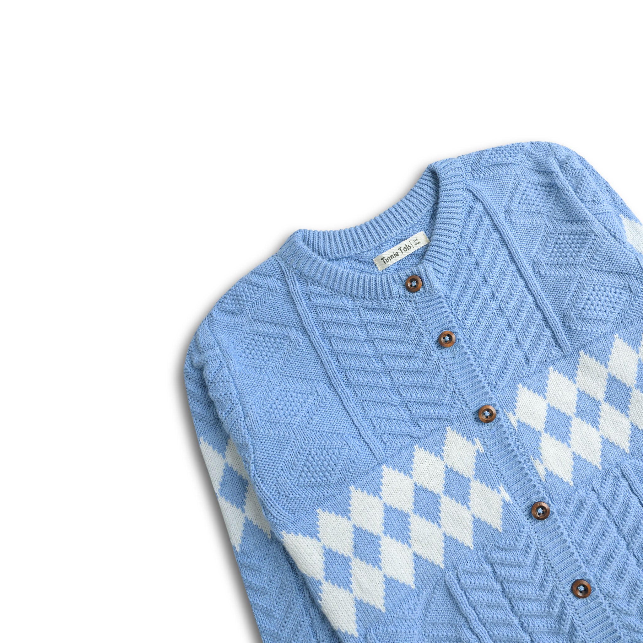 Sky Knitted Oxford Cardigan