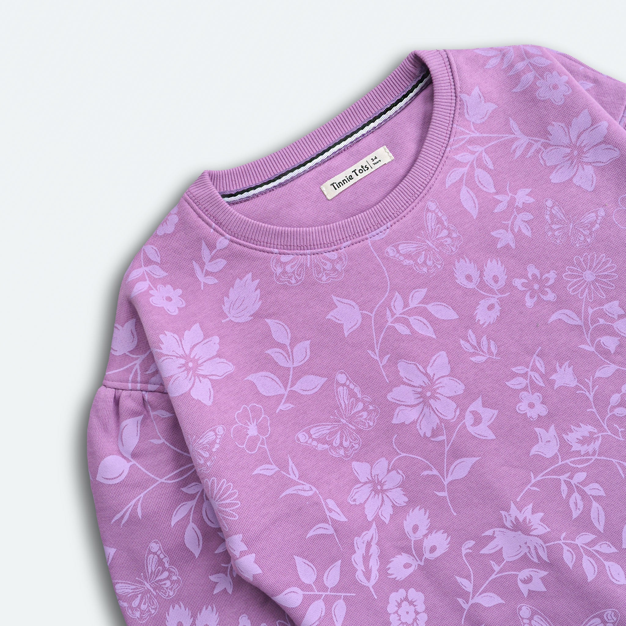 Drop Shoulder Floral Sweatshirt
