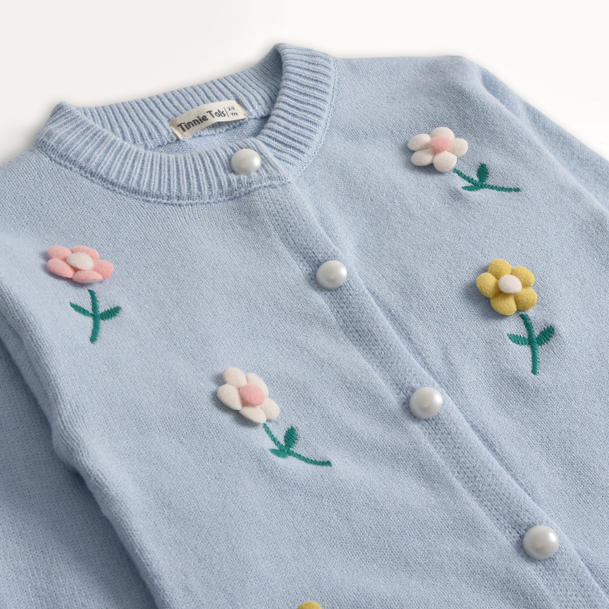 Ice Blue Embellished Cardigan
