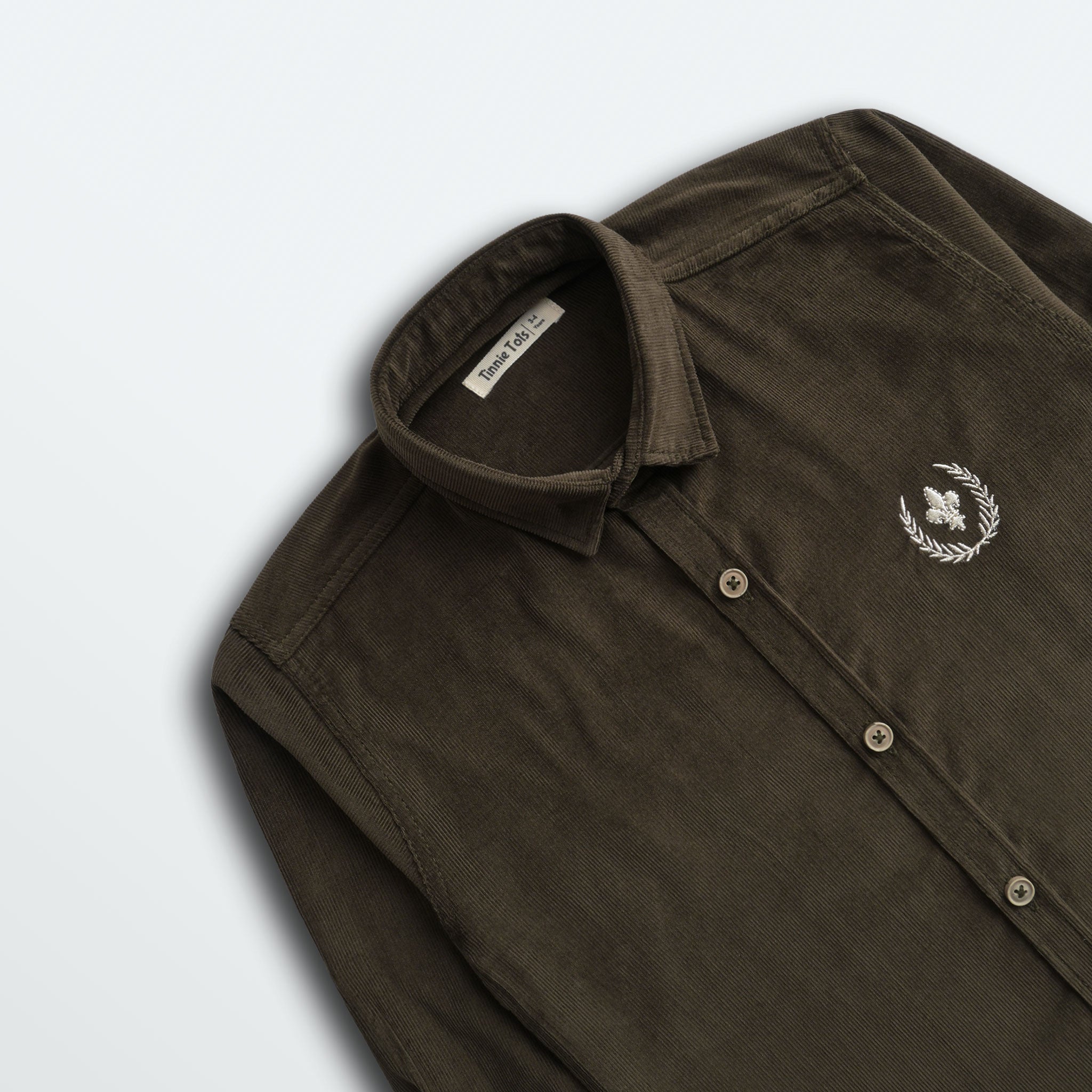 Olive Corduroy Full Sleeves Shirt