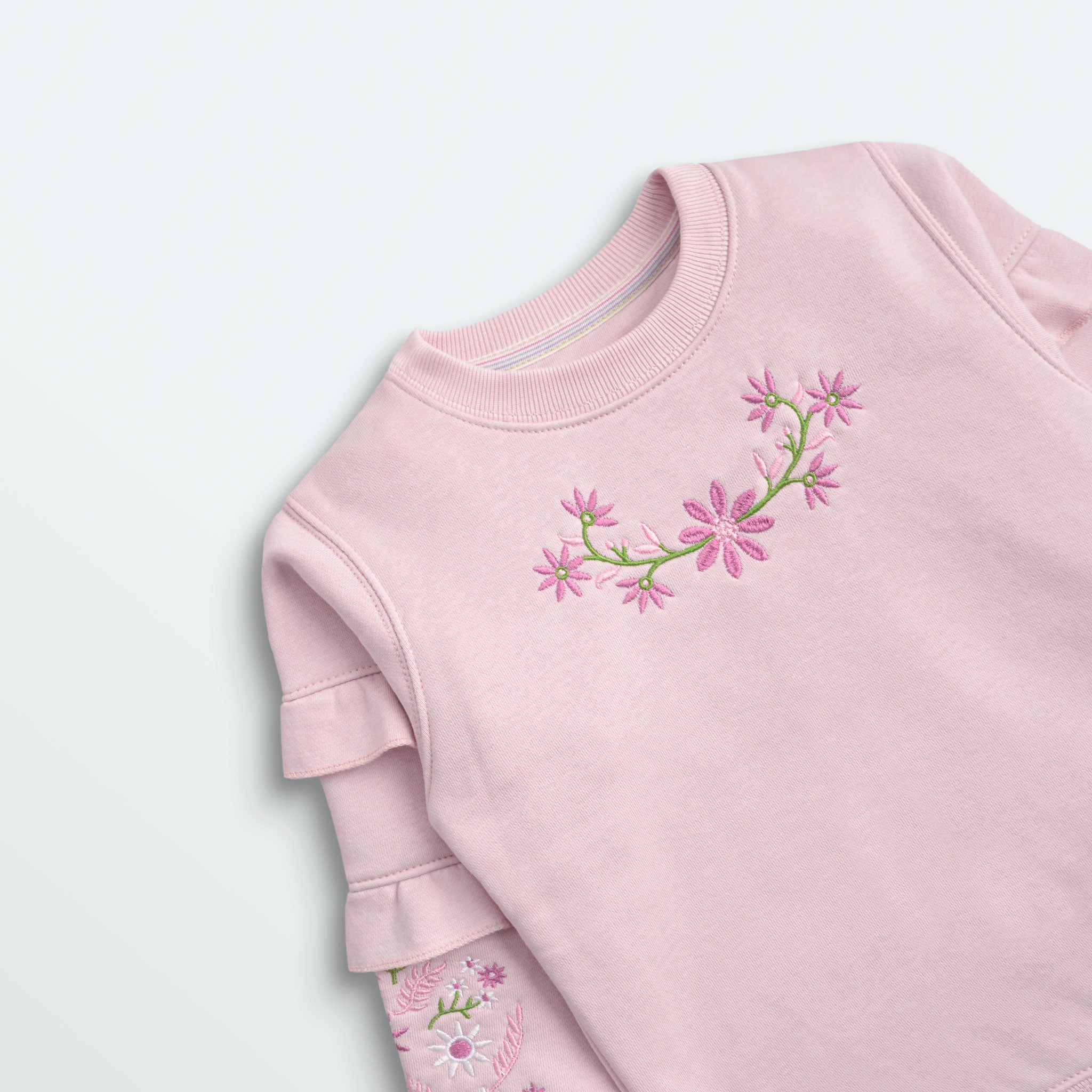 Pastel Pink Embroidered Sweatshirt
