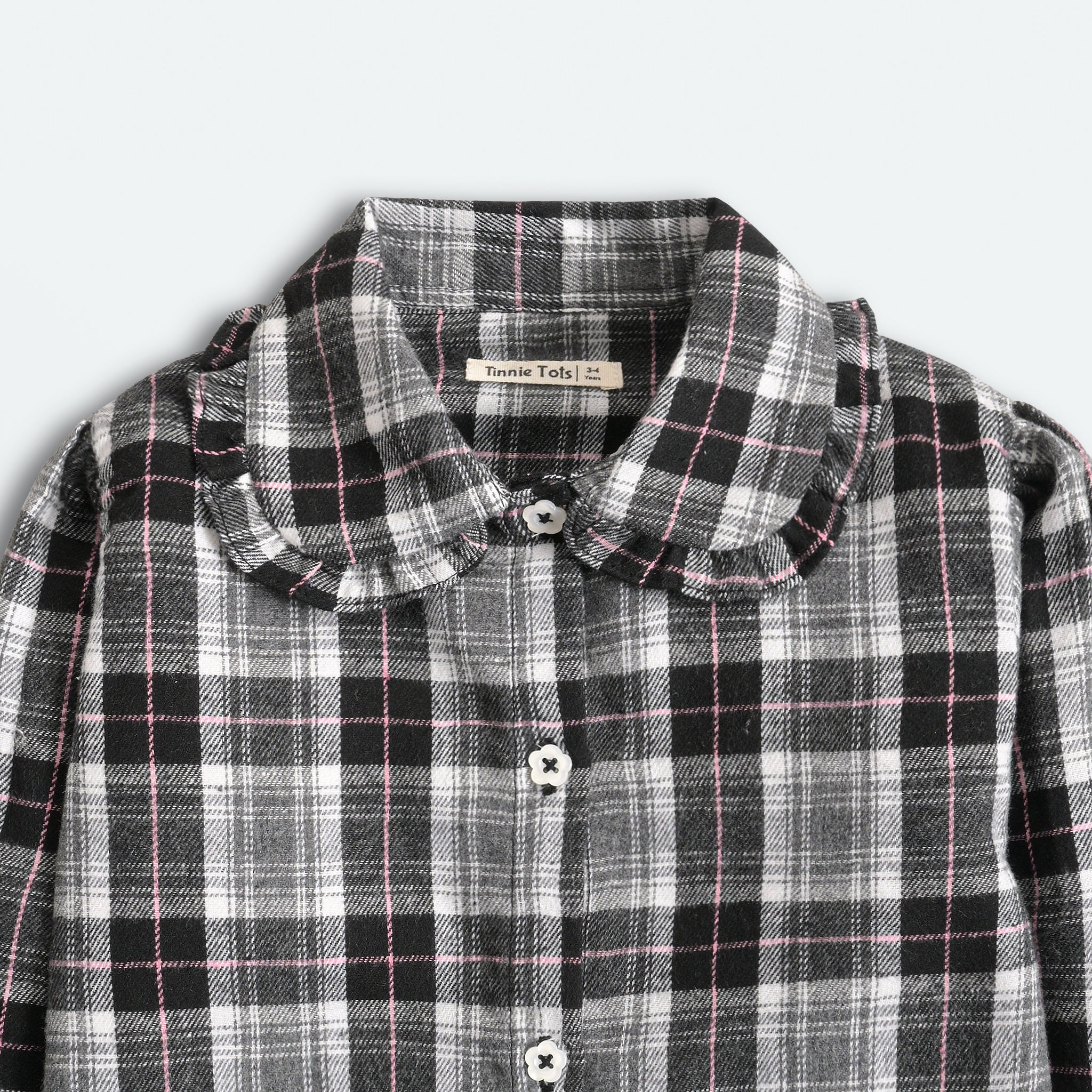 Black Checkered Flannel Top