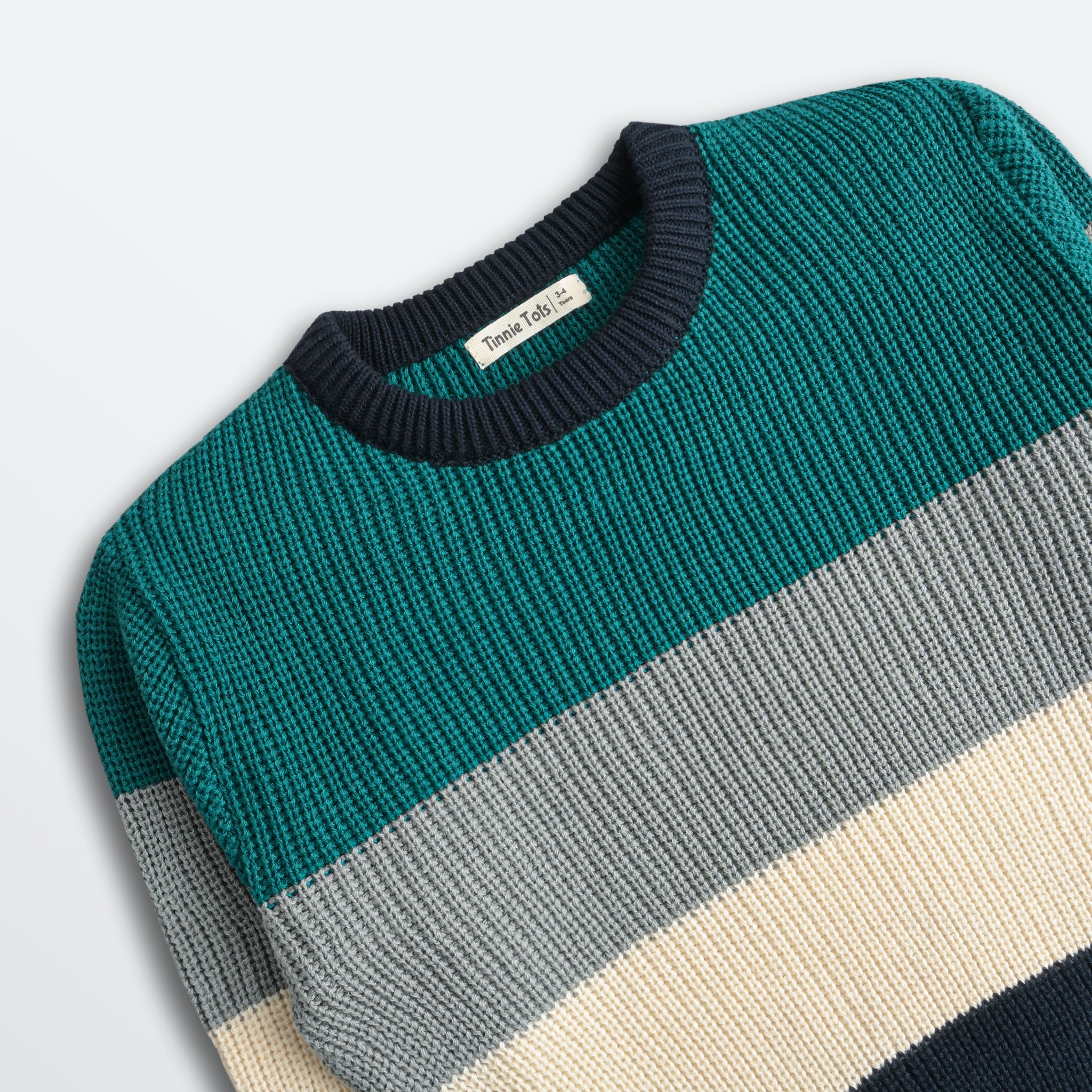 Aqua Striped Chunky Knit Sweater