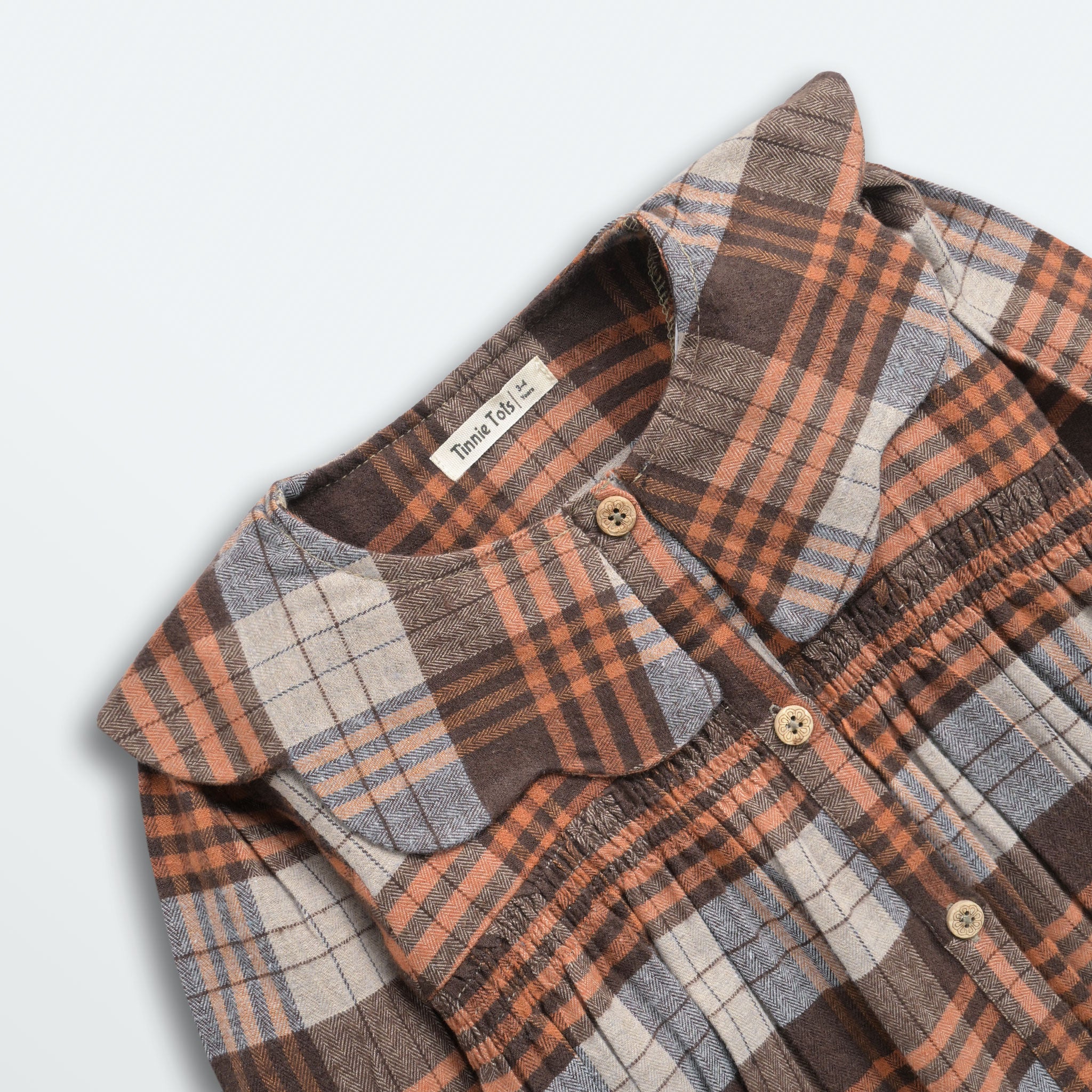 Pine Wood Statement Collar Dress