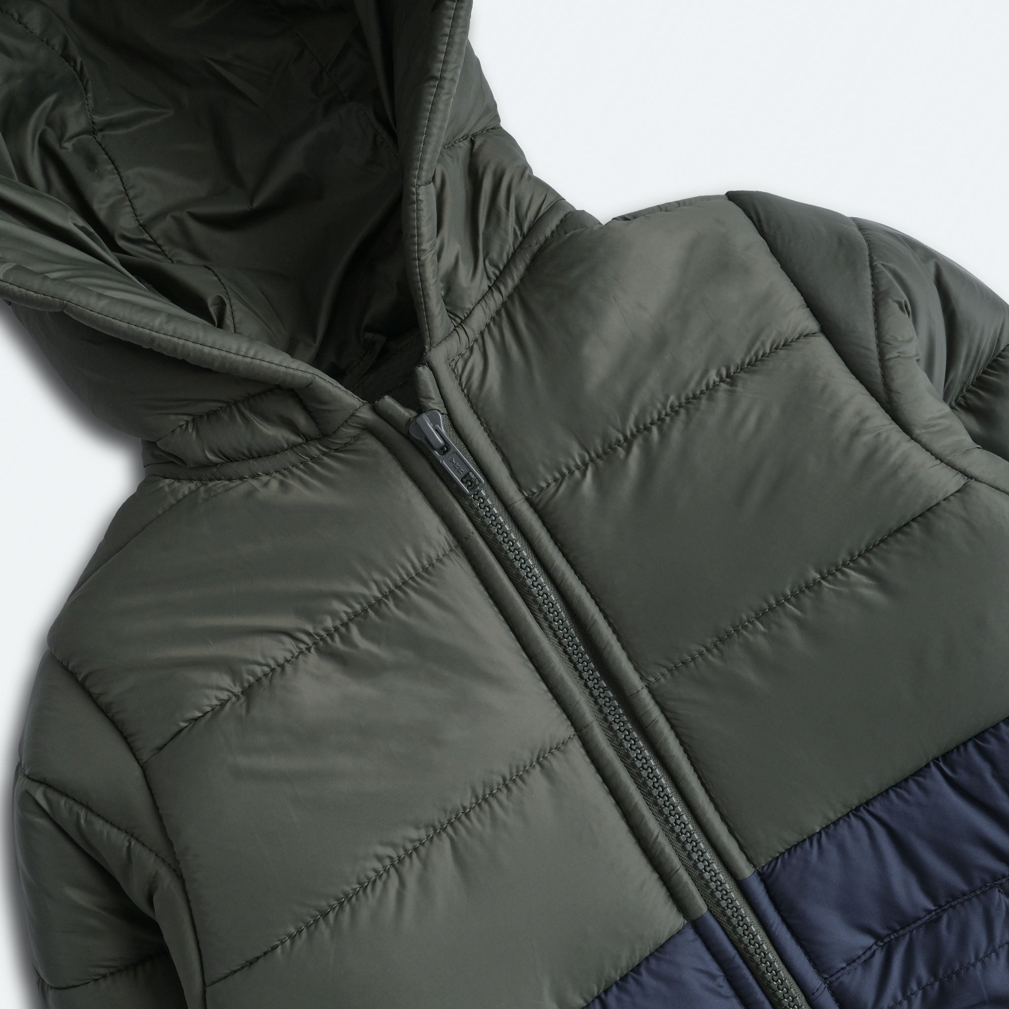 Navy & Green Puffer Jacket