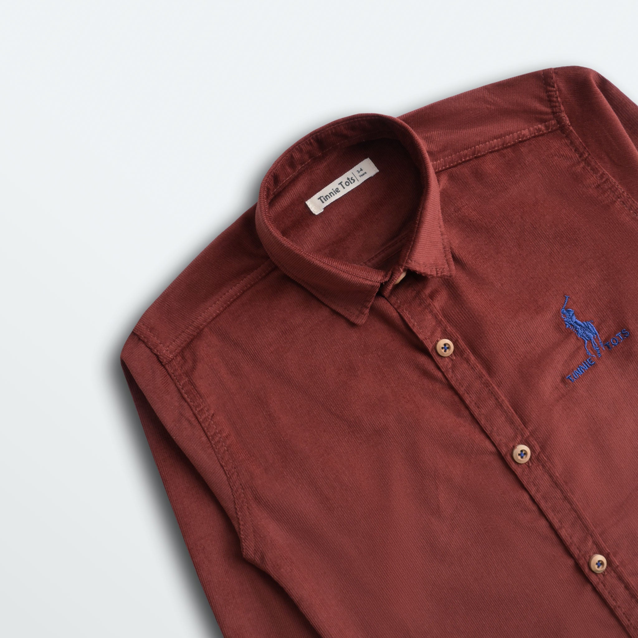 Rust Corduroy Full Sleeves Shirt