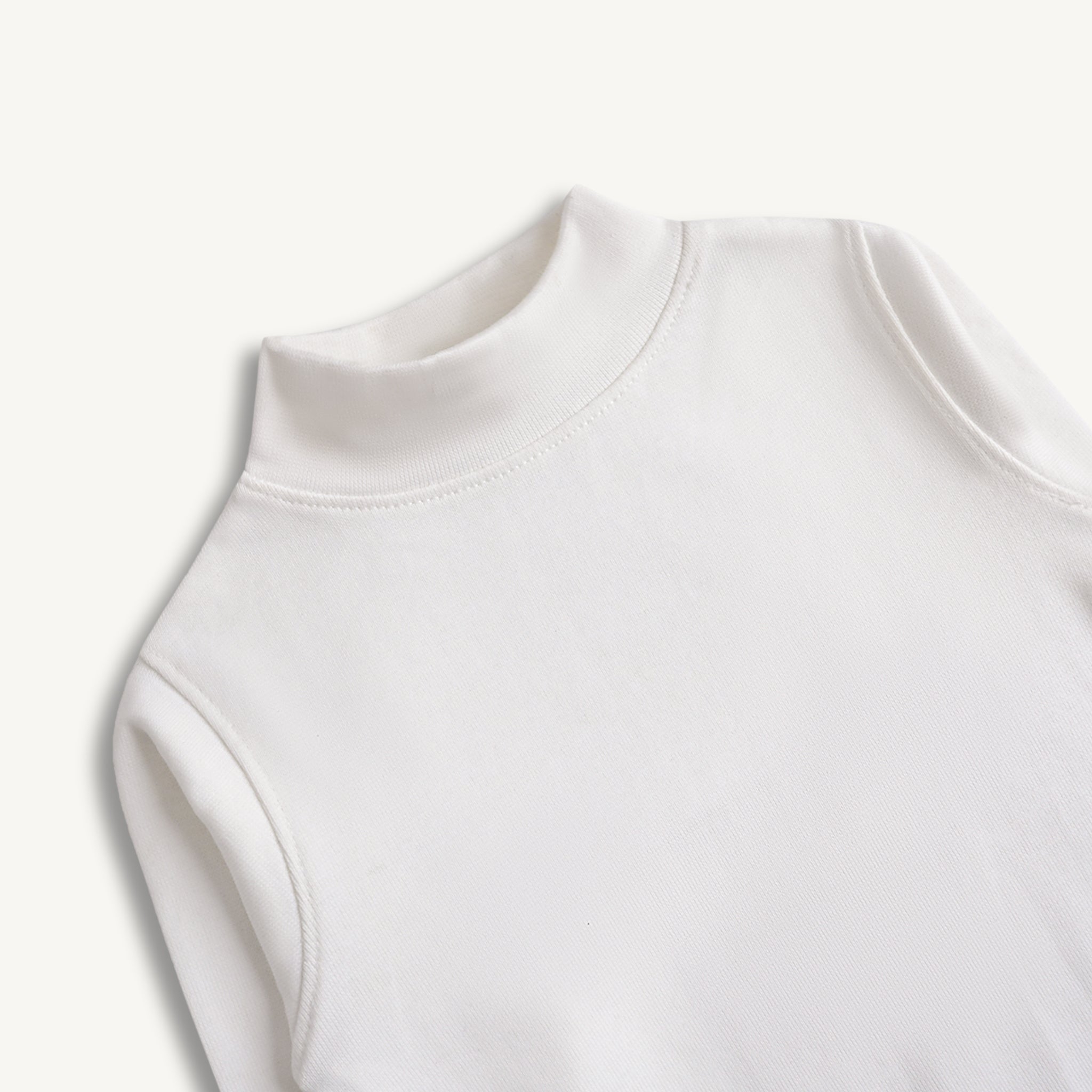 White Mock Neck