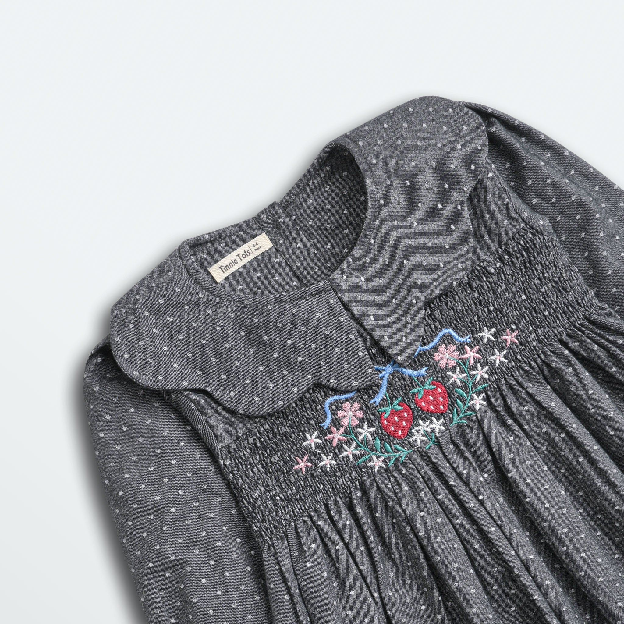 London Embroidered Smocking Dress
